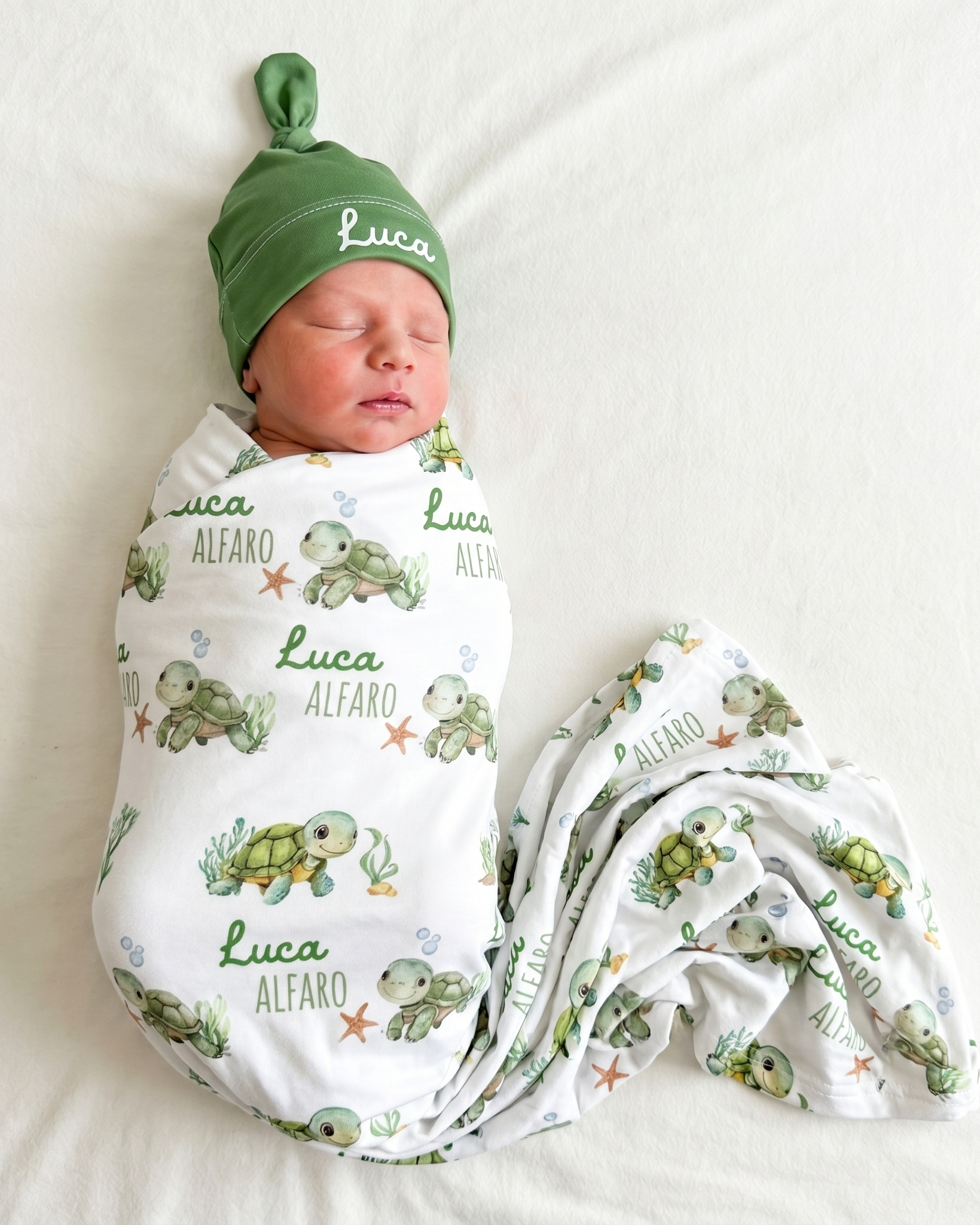 Personalized Swaddle in Sea Turtle