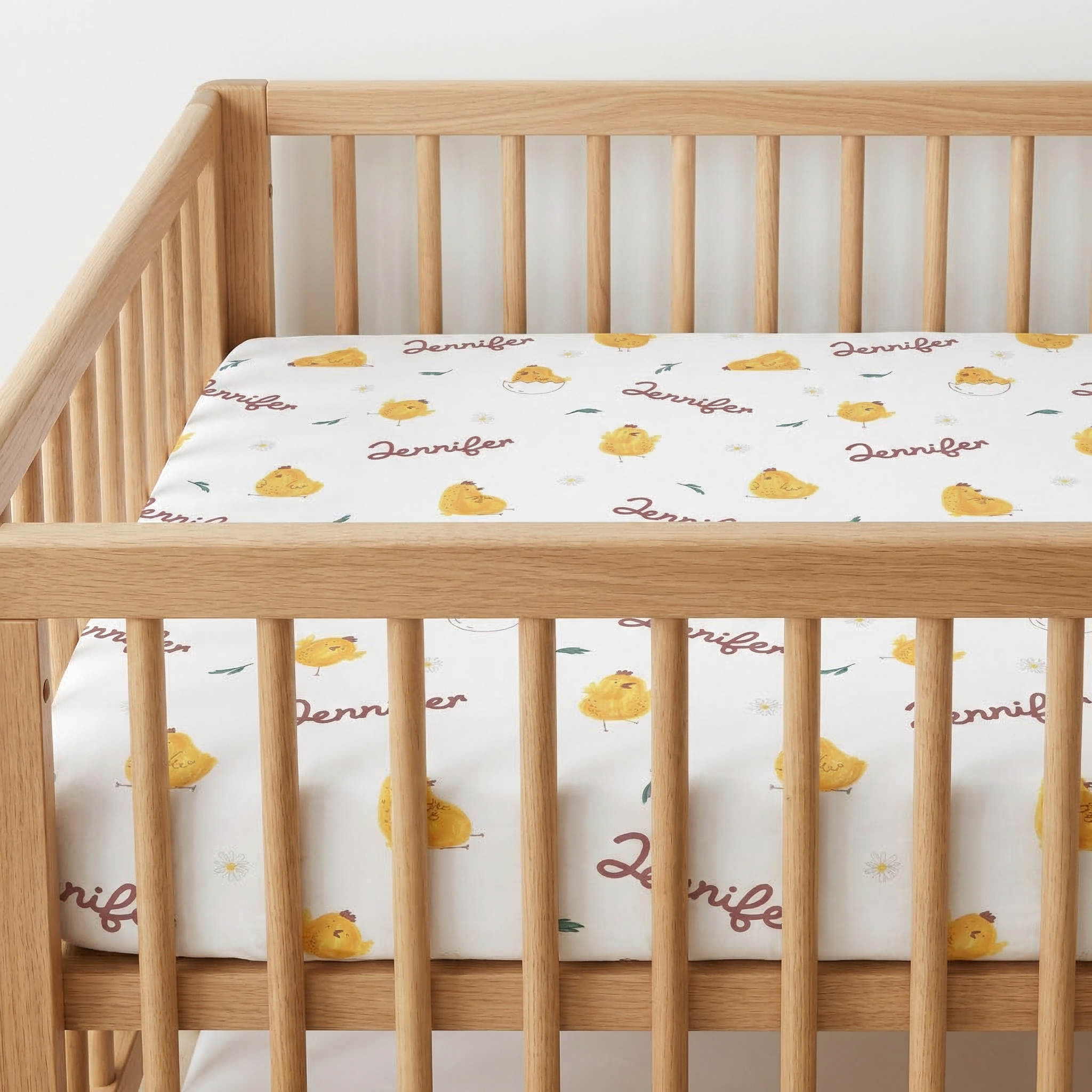 Personalized Crib Sheet in Little Chick