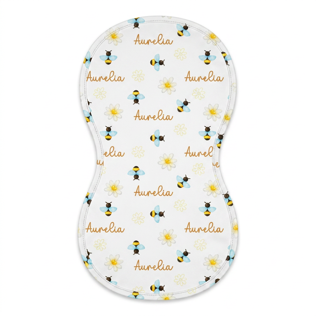 Personalized Bib and Burp Cloths in BeeBee