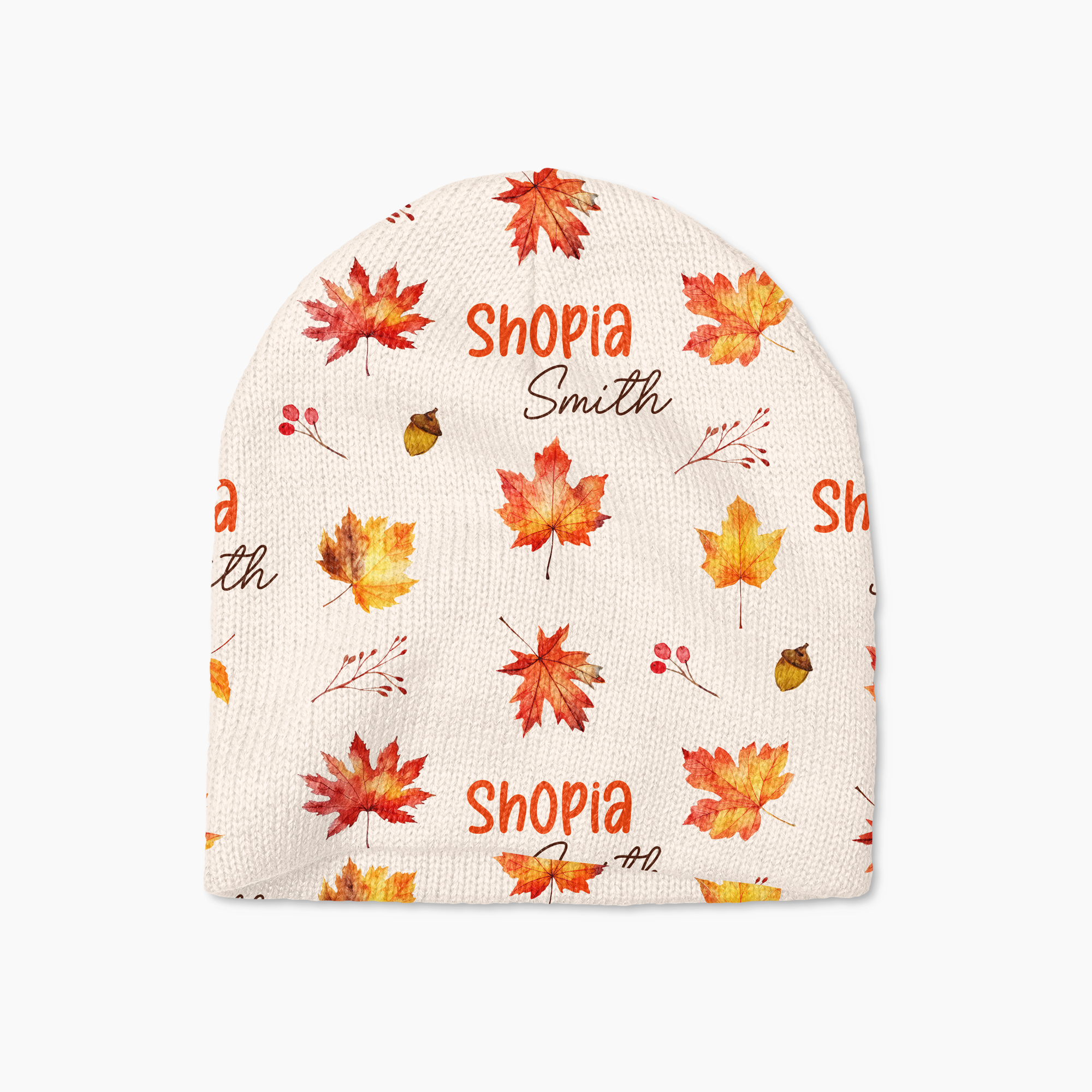 Autumn Leaves Personalized Beanie Hat