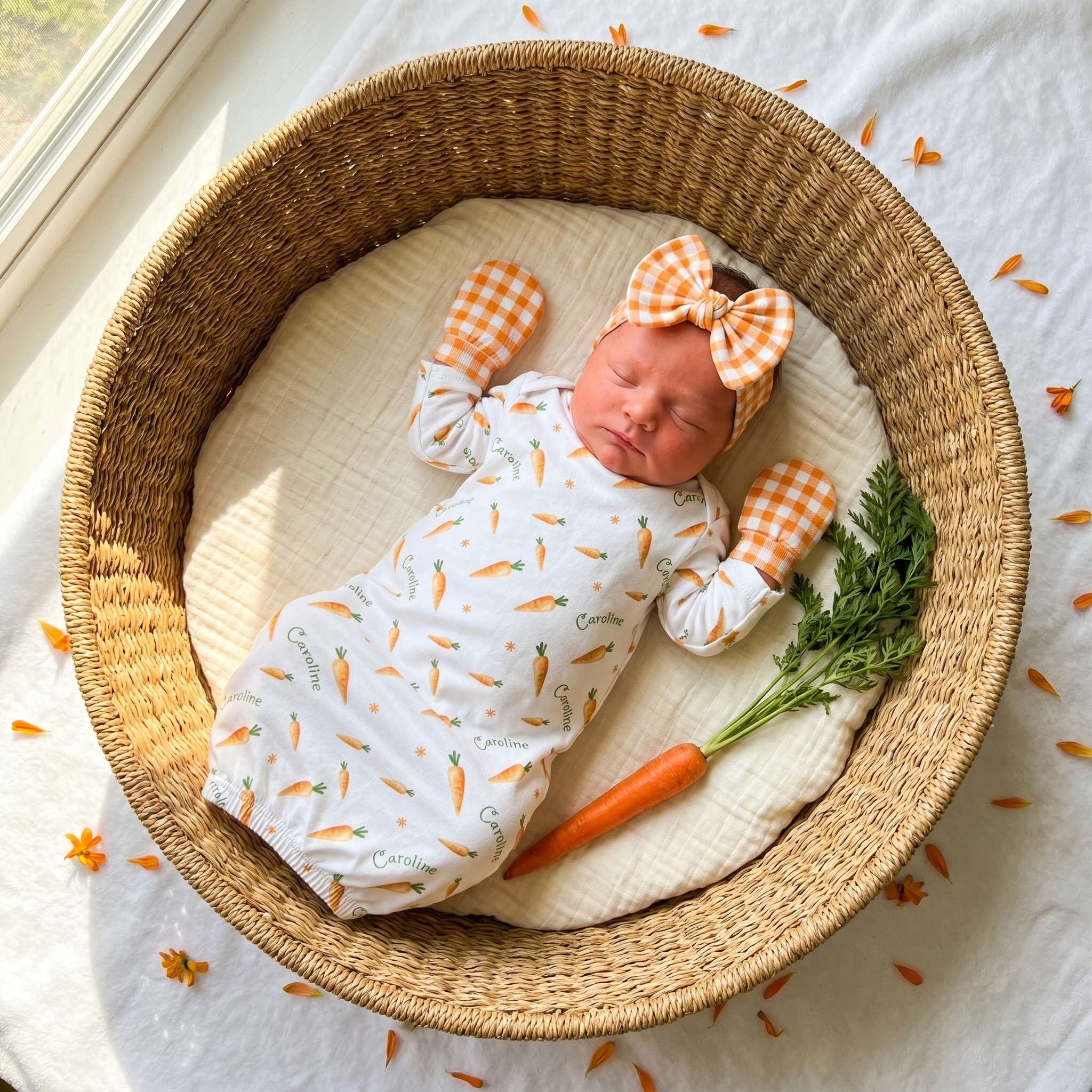 Personalized Sleep Gown in Carrot