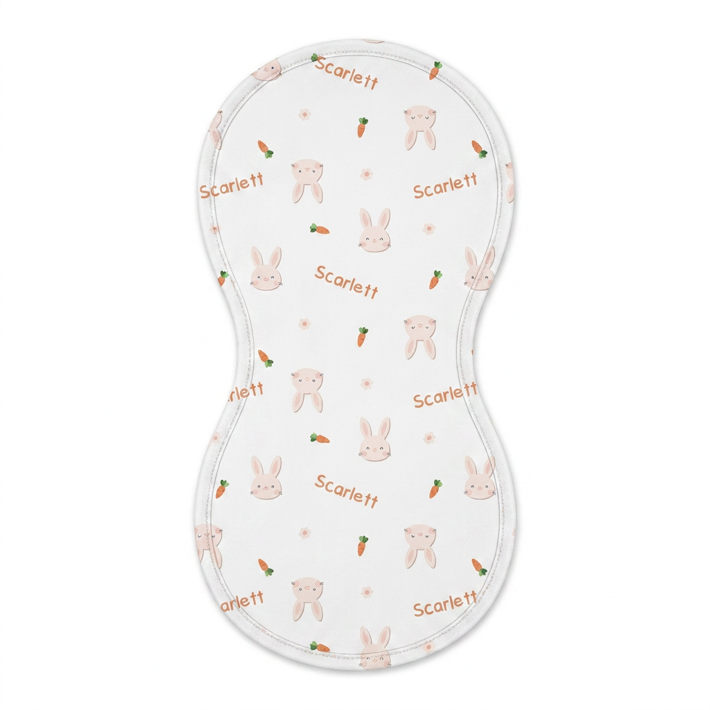 Personalized Bib and Burp Cloths in Tiny