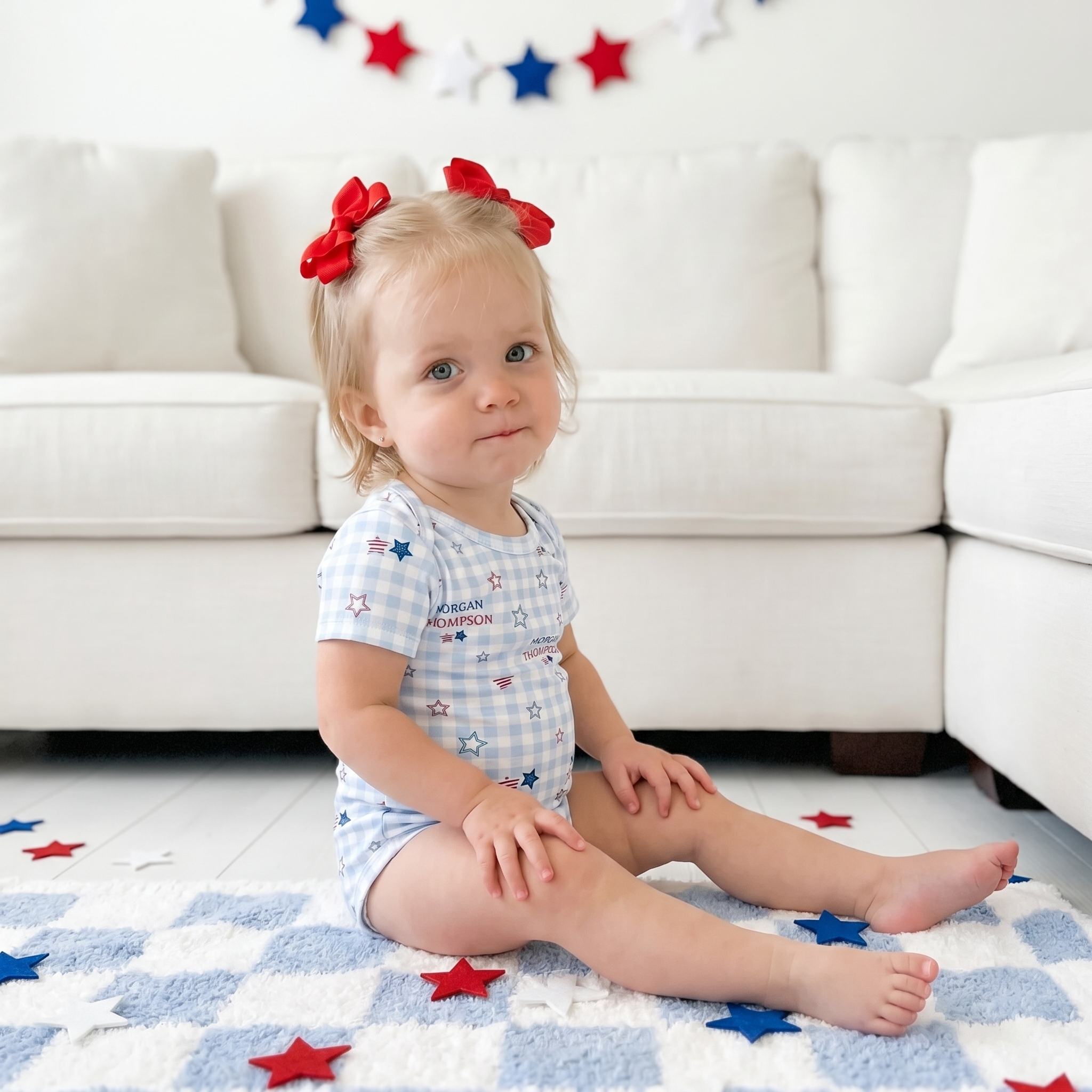 Personalized Bodysuit in Star-Spangled Sky