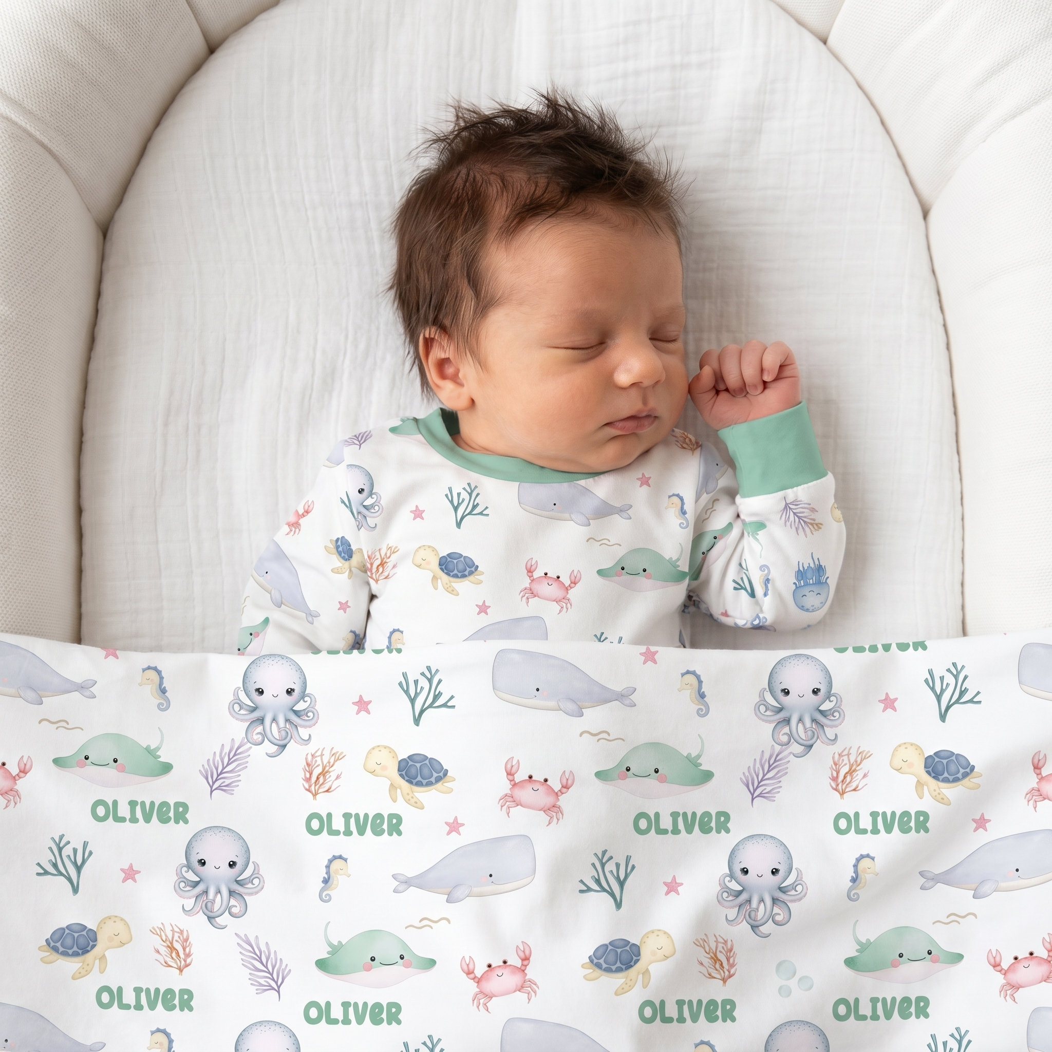 Pajama Set in Sea Animals