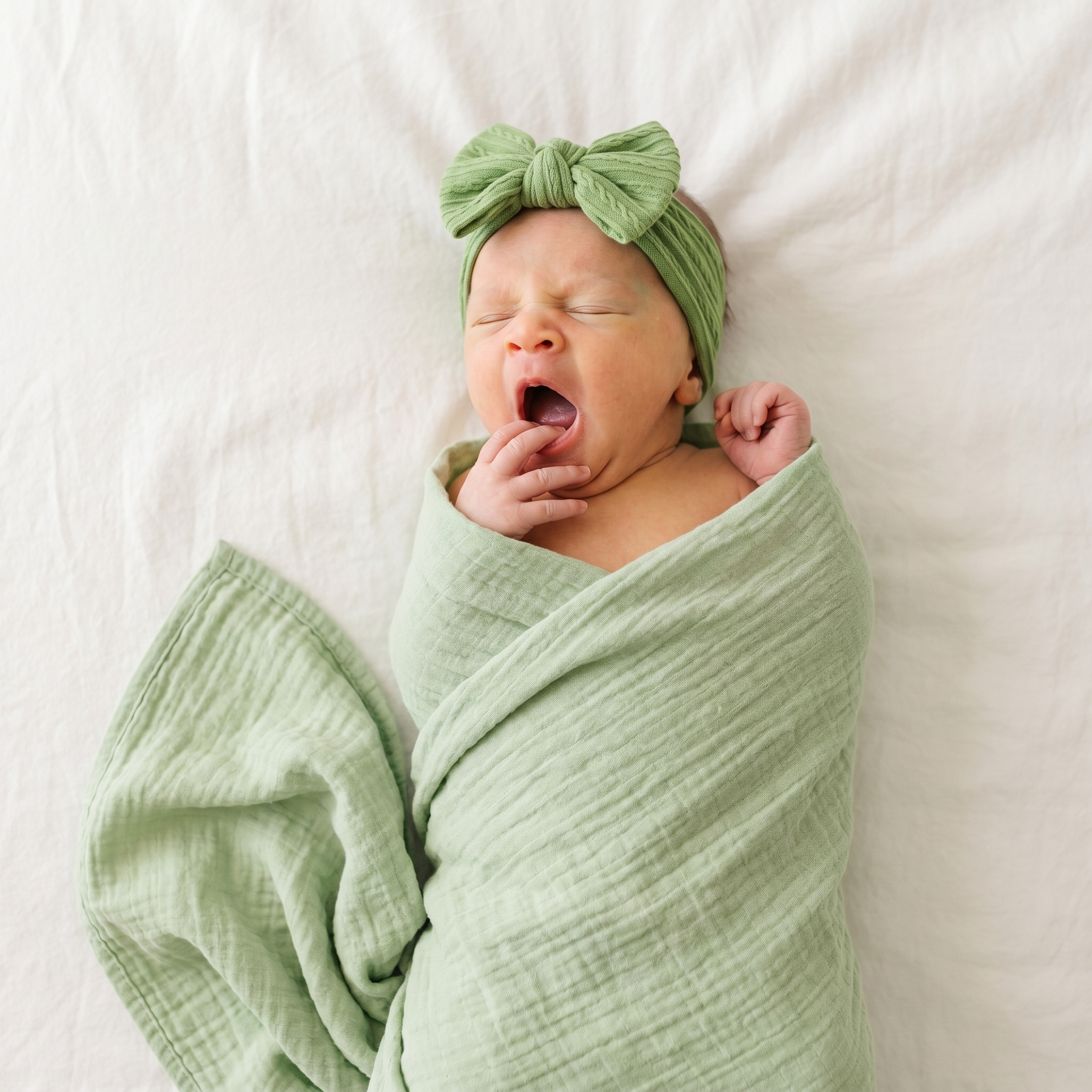 Muslin Swaddle in Mint Green