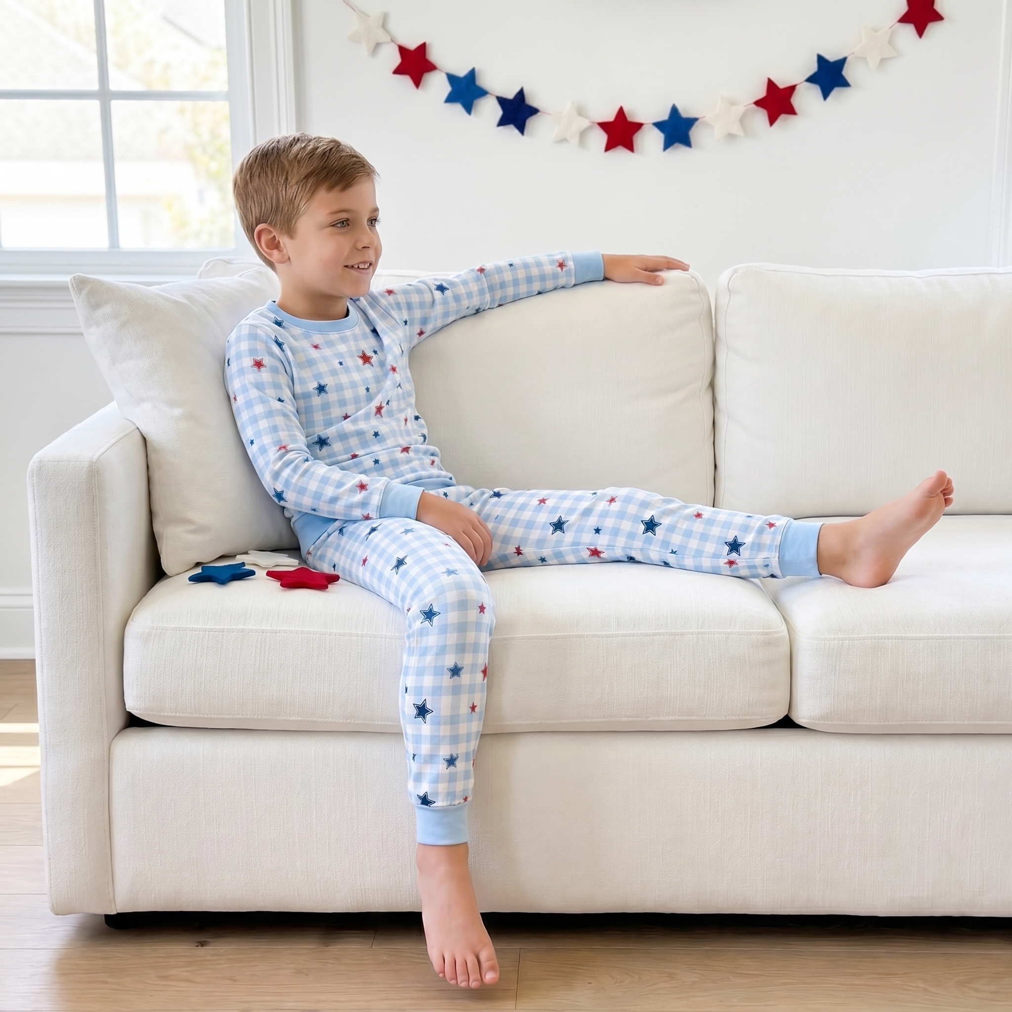 Pajama Set in Red, Blue and Star