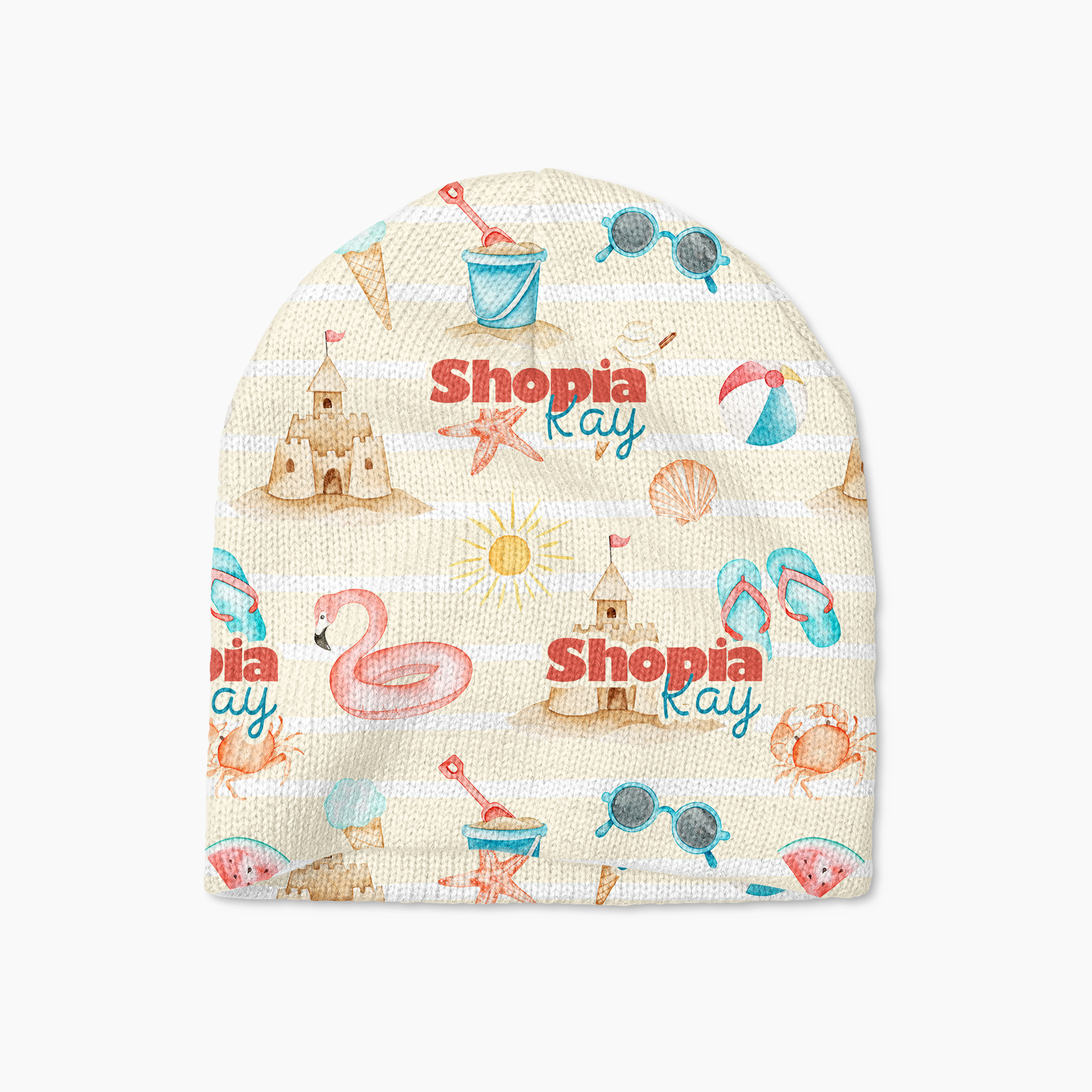 Personalized Beanie in Summer Beach