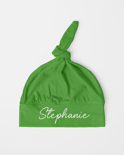 Personalized Knotted Hat in Green Leaf
