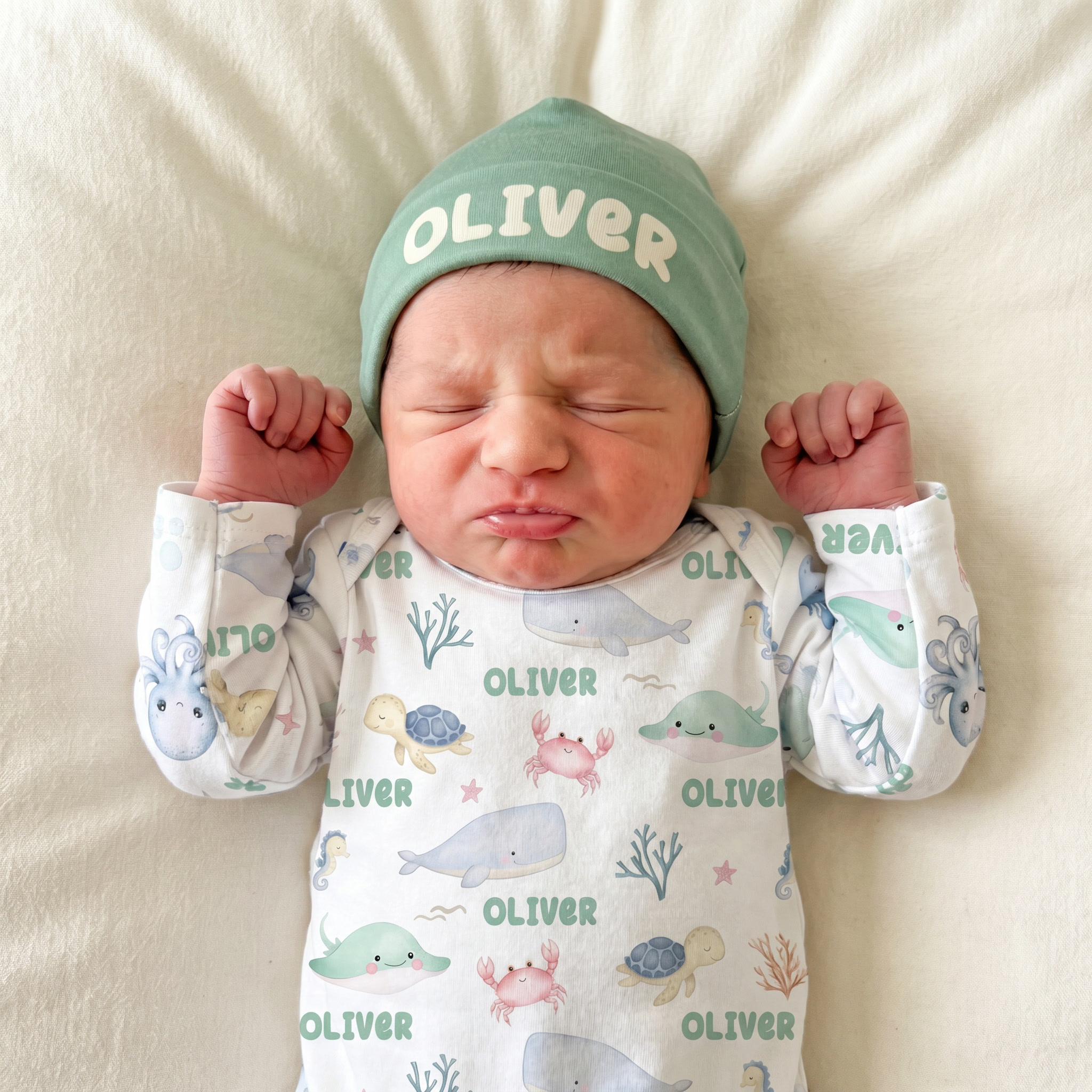 Personalized Sleep Gown in Sea Animals