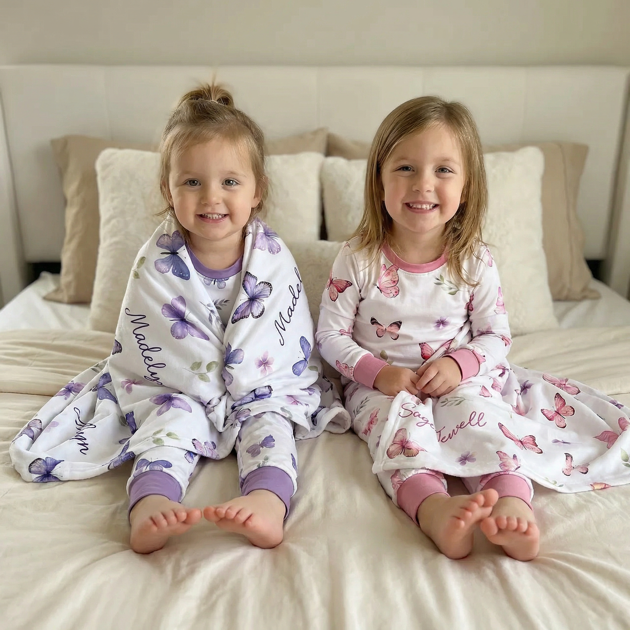Personalized Blanket in Pink Butterfly