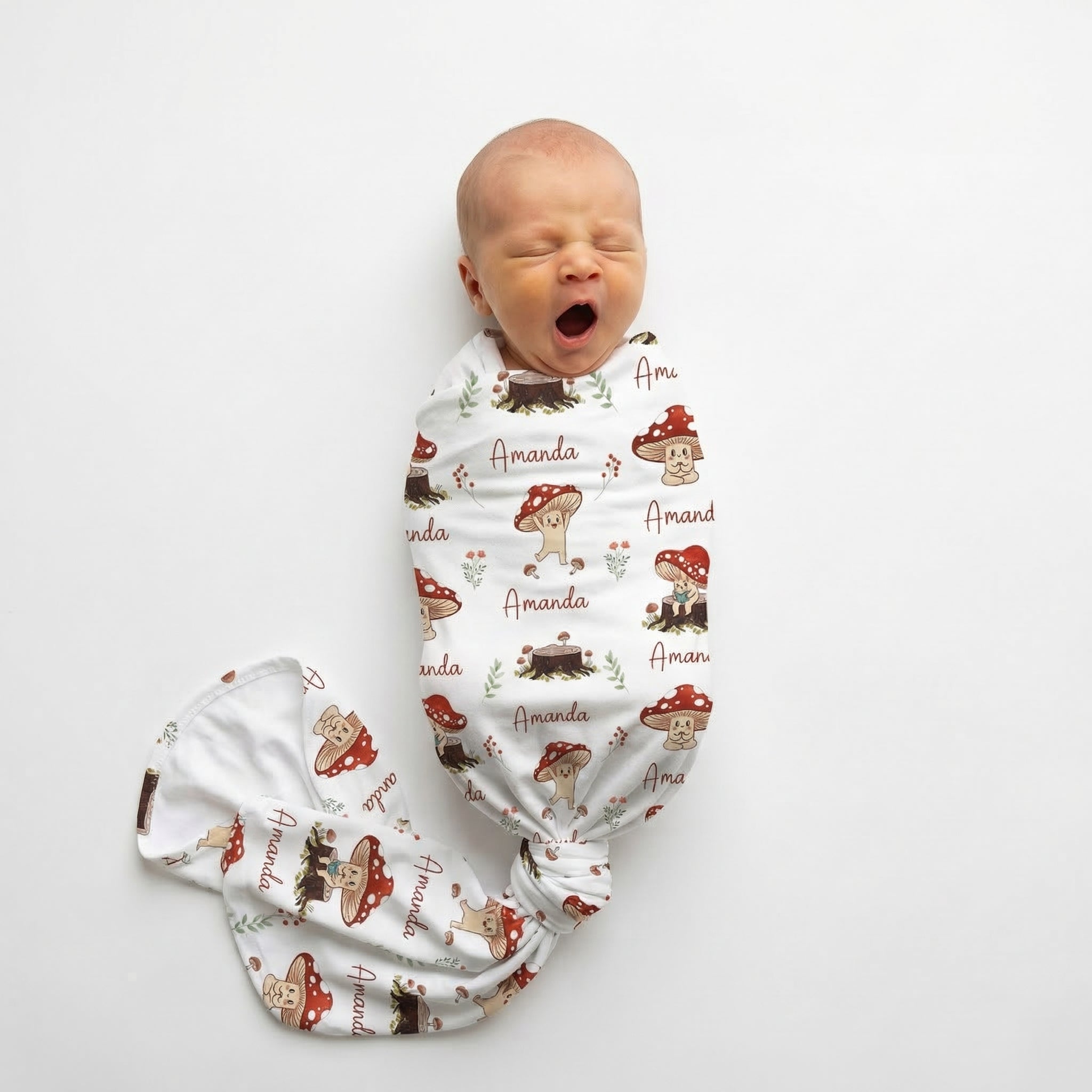 Personalized Swaddle in Mushroom