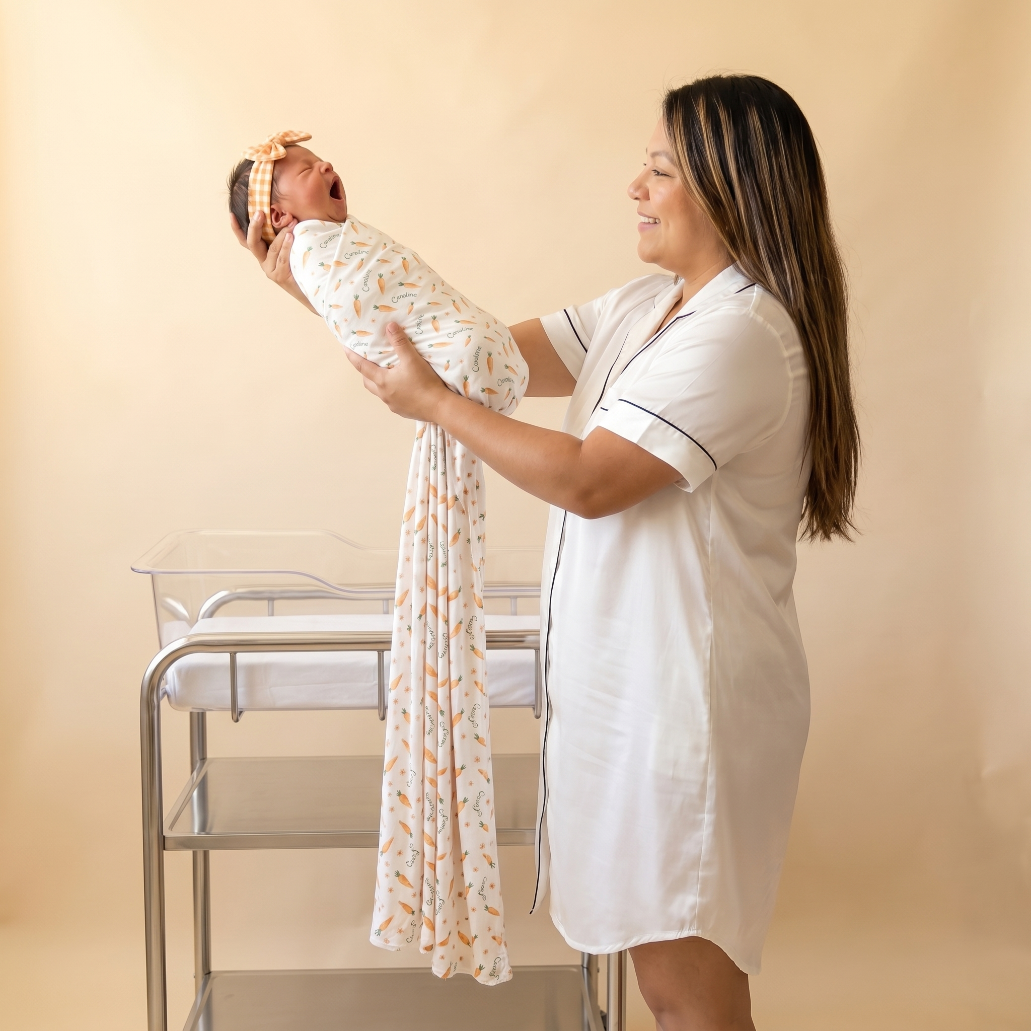 Personalized Swaddle in Carrot