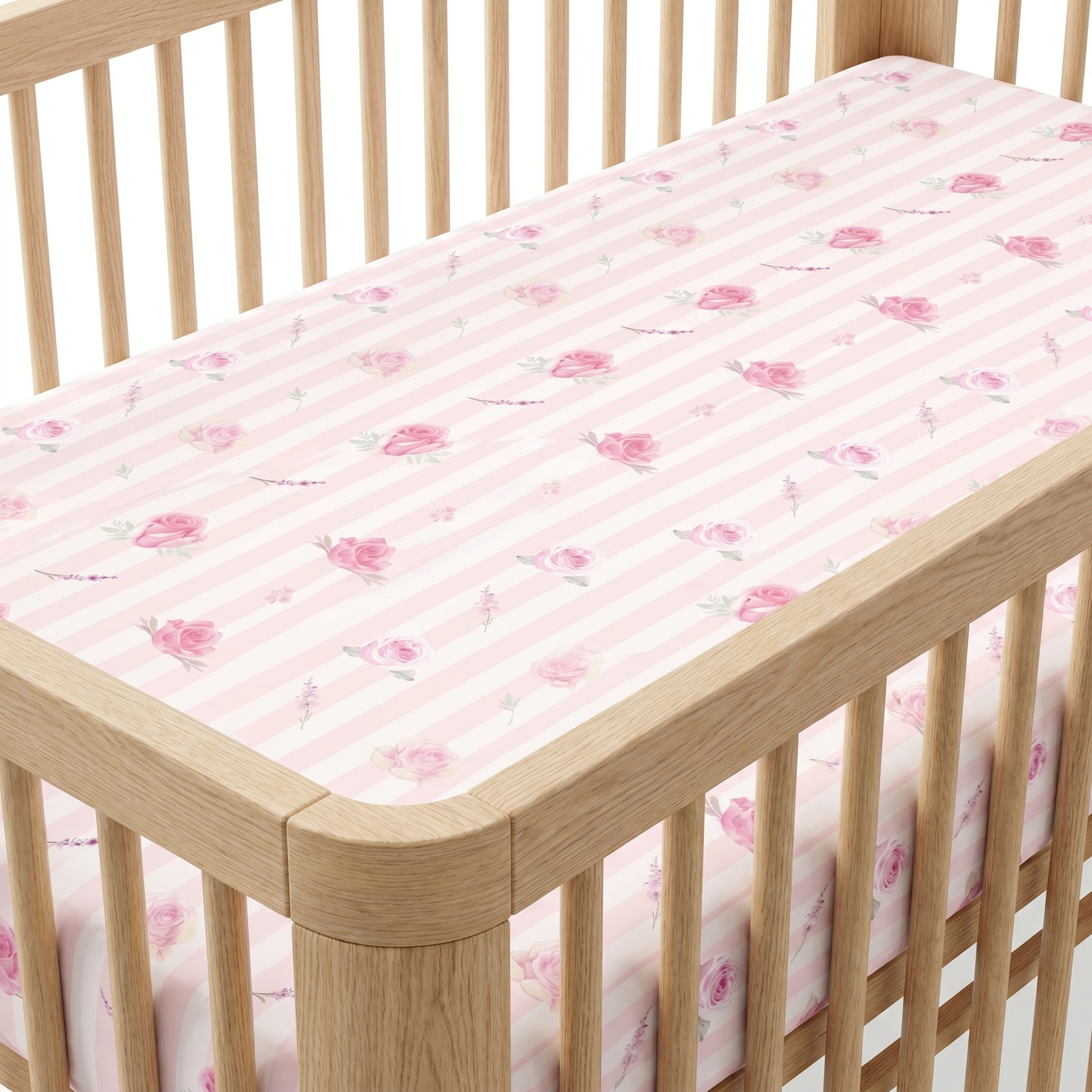 Personalized Crib Sheet in Rosy