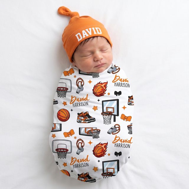 Personalized Swaddle in Basketball