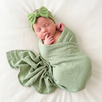 Muslin Swaddle in Mint Green
