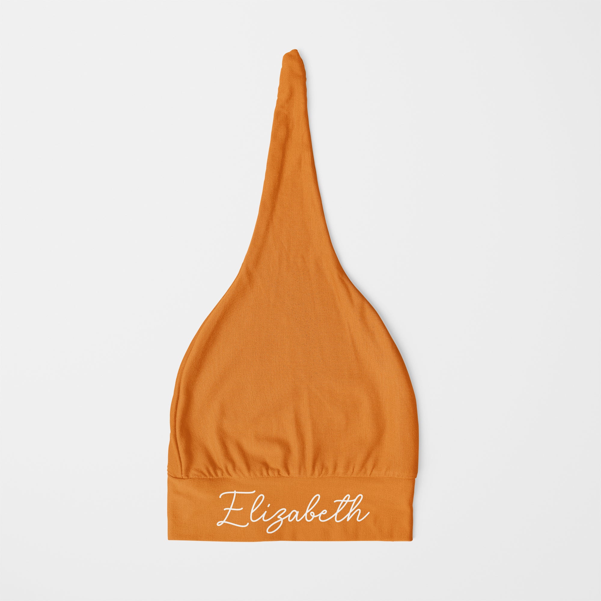 Personalized Knotted Hat in Orange