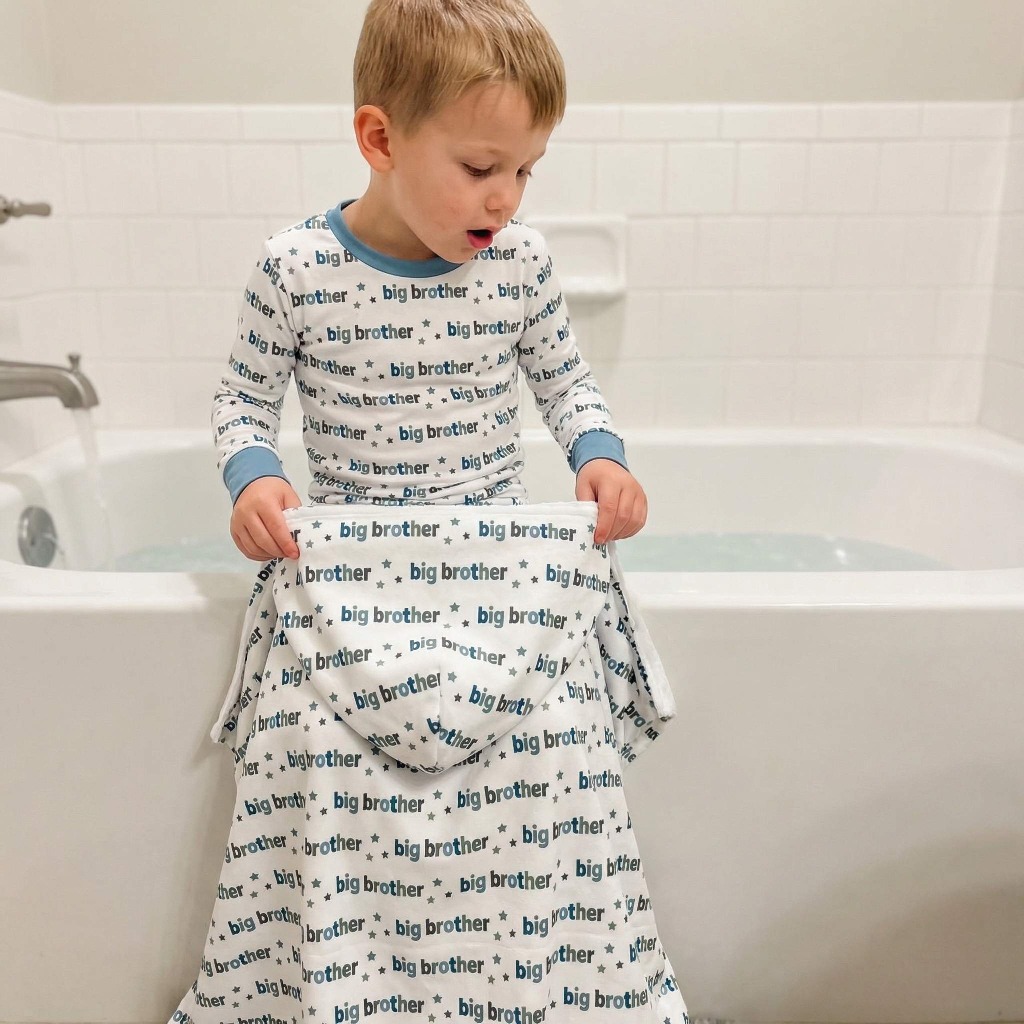 Kids Hooded Towel in Big Brother