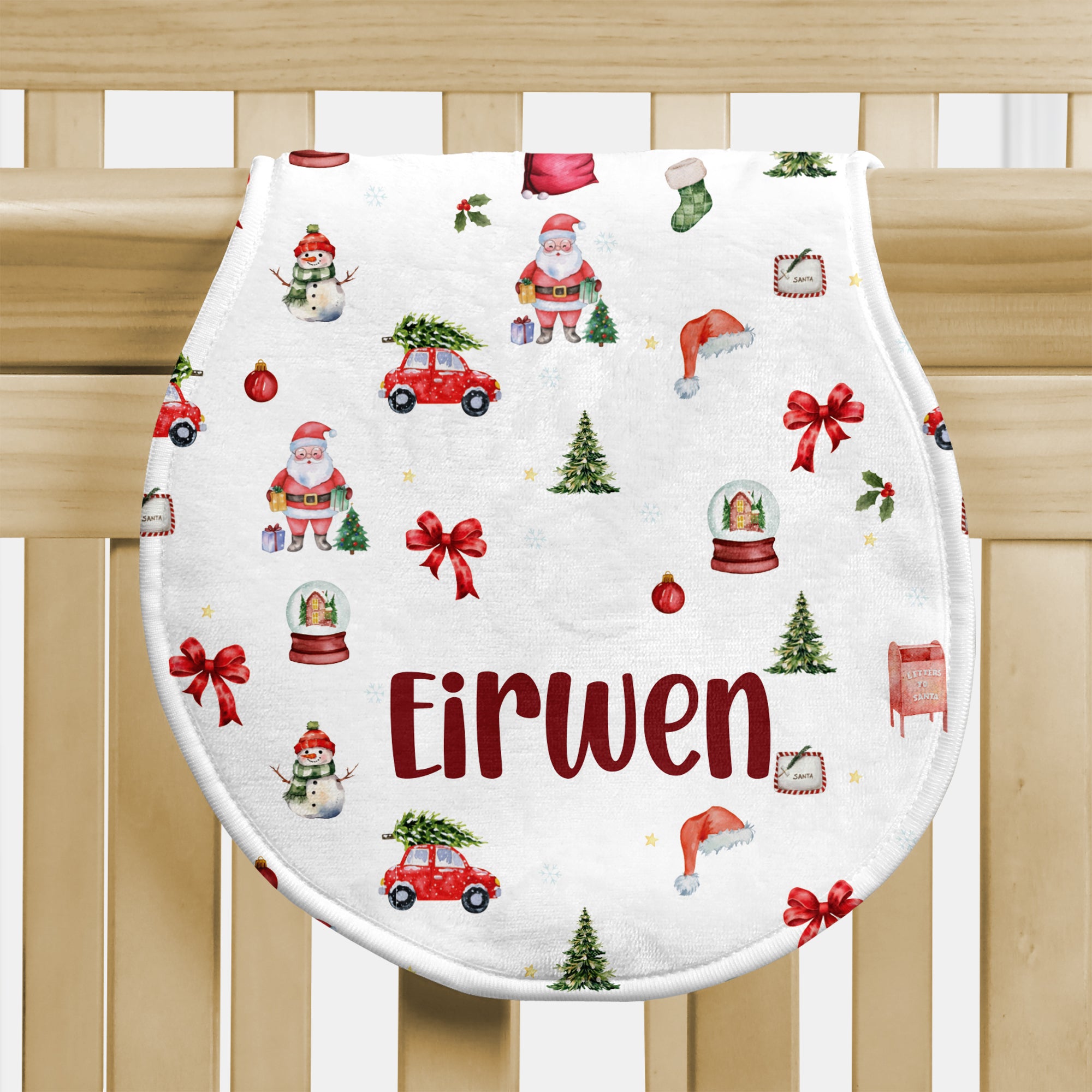 Personalized Bib and Burp Cloth Set in Christmas Day