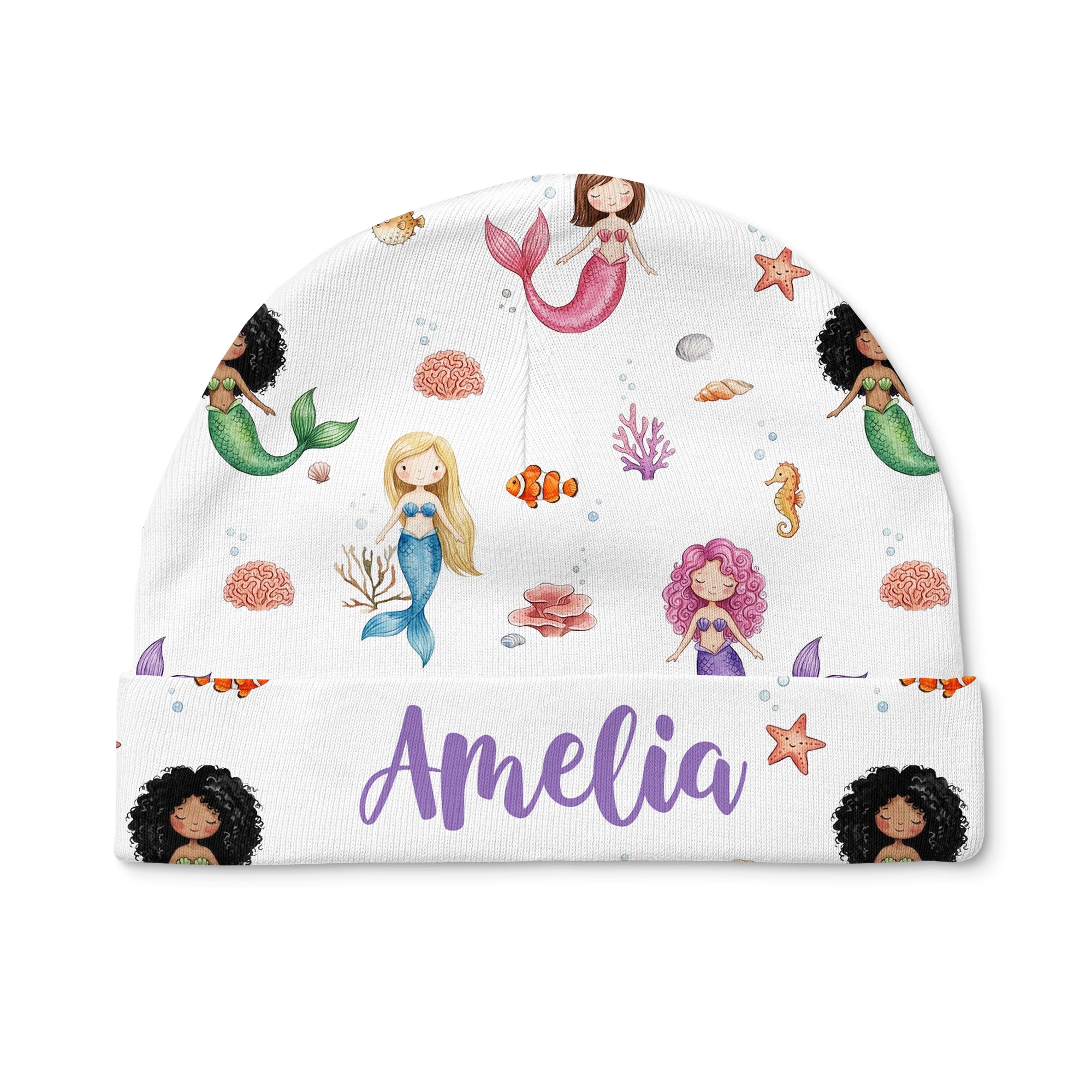 Personalized Beanie Hat in Little Mermaid