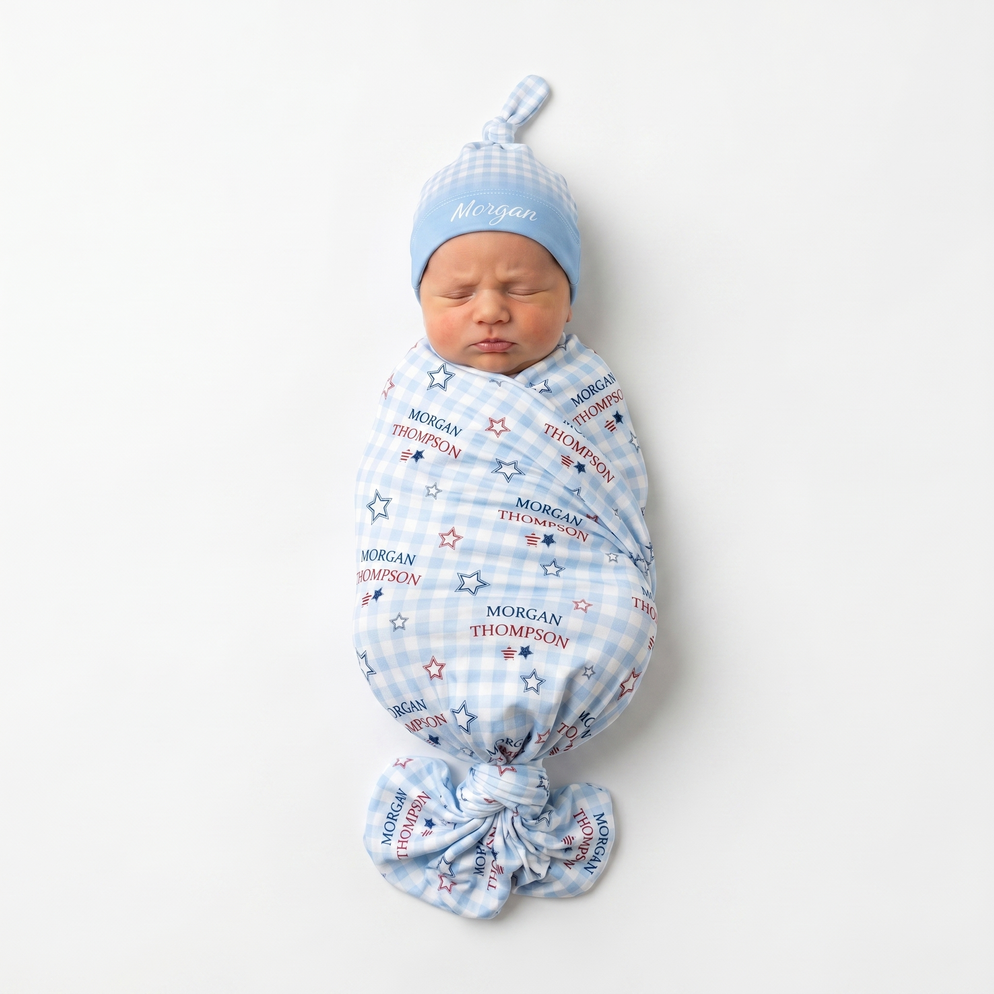 Personalized Swaddle in Star-Spangled Sky