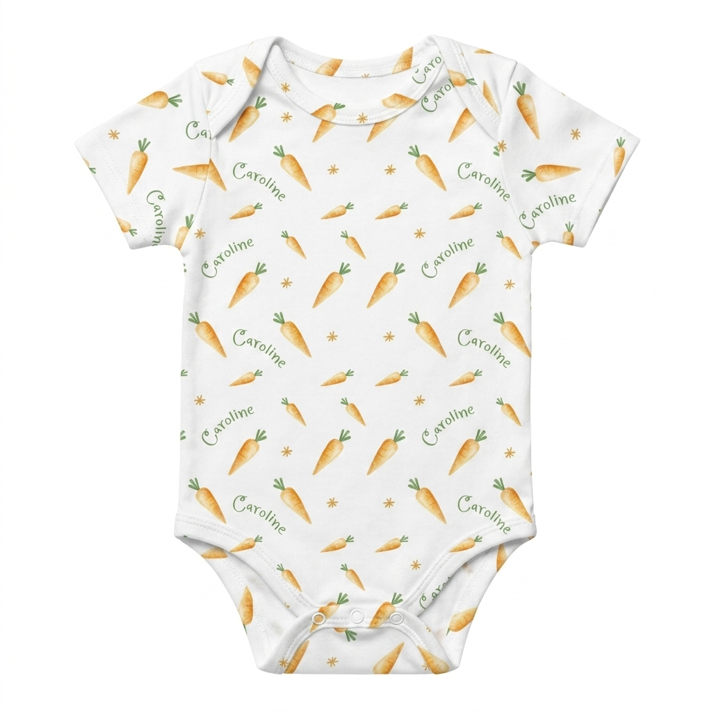 Personalized Bodysuit in Carrot