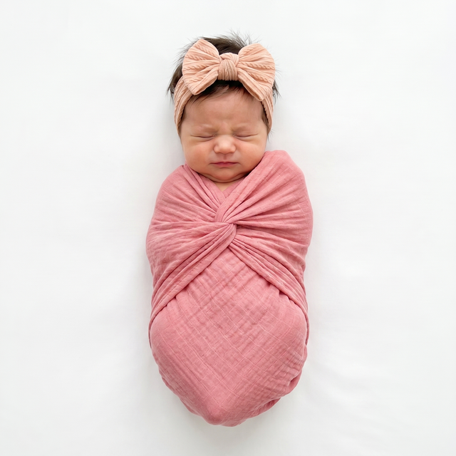 Muslin Swaddle in Dusty Rose