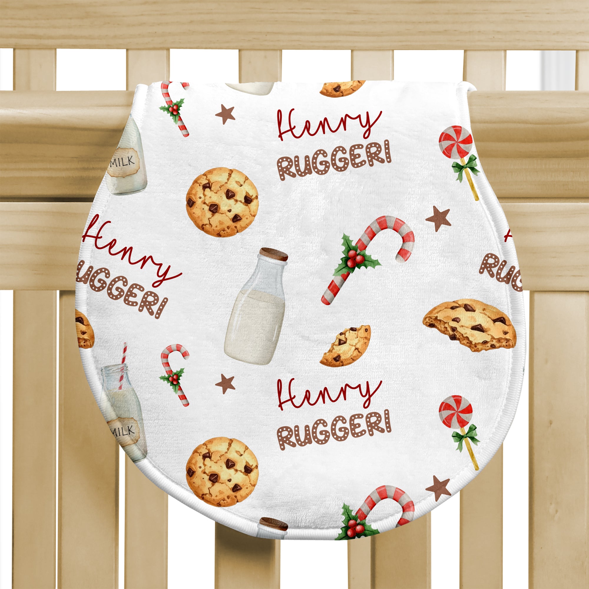 Personalized Bib and Burp Cloth Set in Sweet Cookie