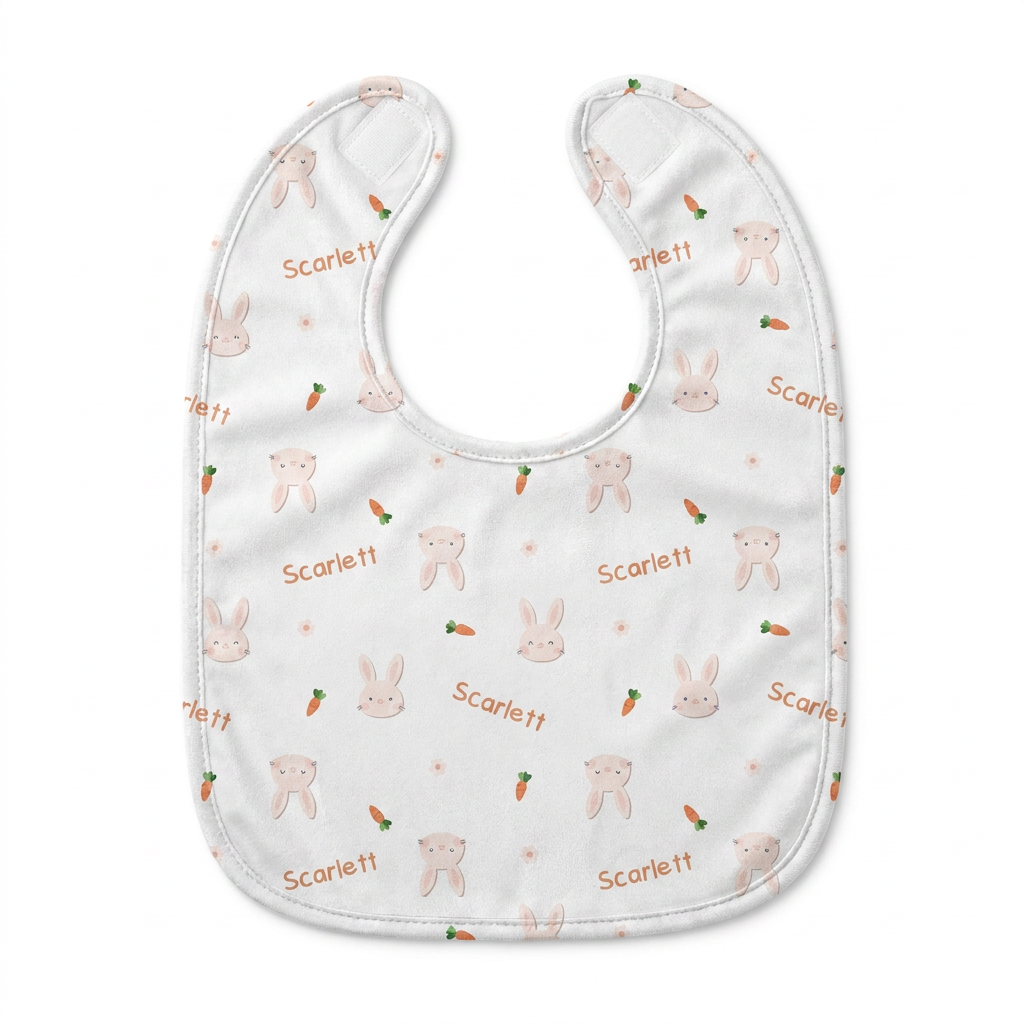 Personalized Bib and Burp Cloths in Tiny