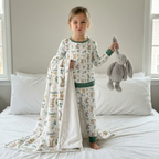 Personalized Baby Pajama Set in Bunny Garden