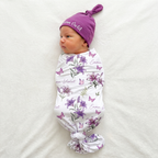 Personalized Swaddle in Purple Lilys