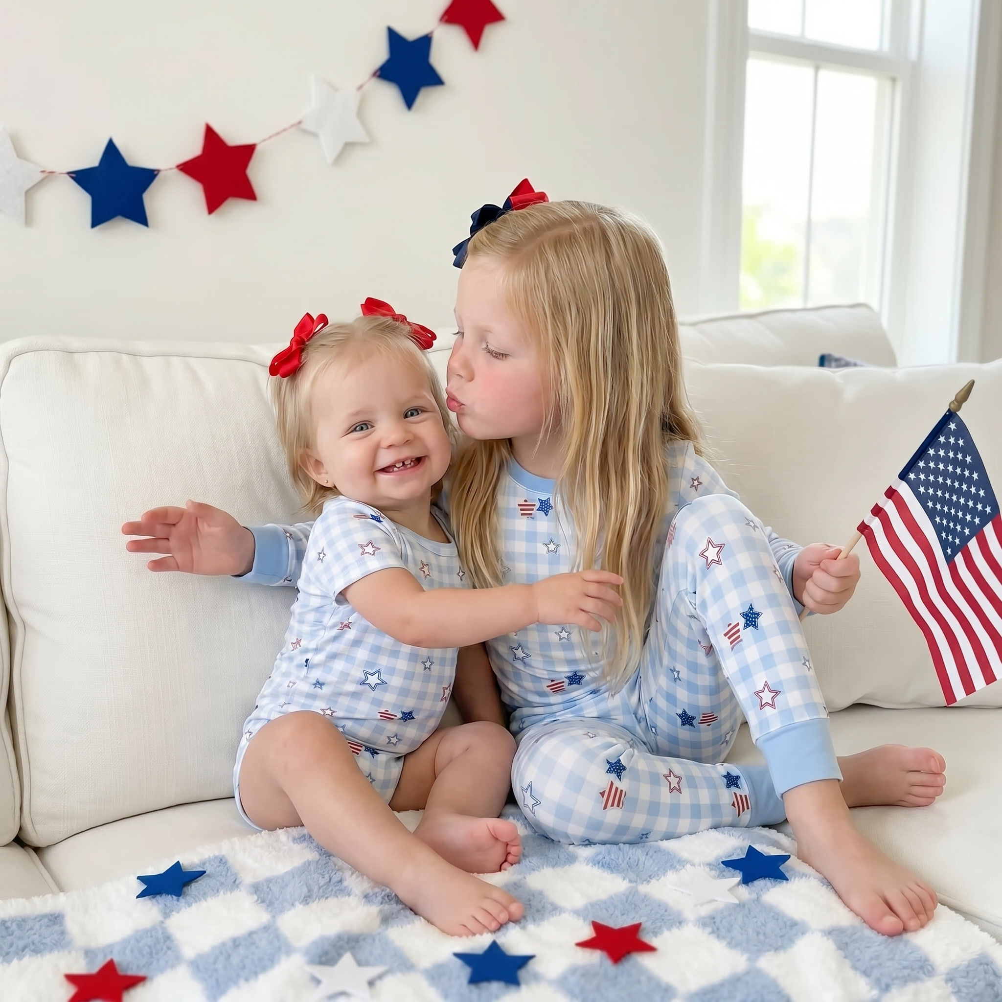 Pajama Set in Star-Spangled Sky