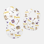 Personalized Bib and Burp Cloth Set in Wizard School