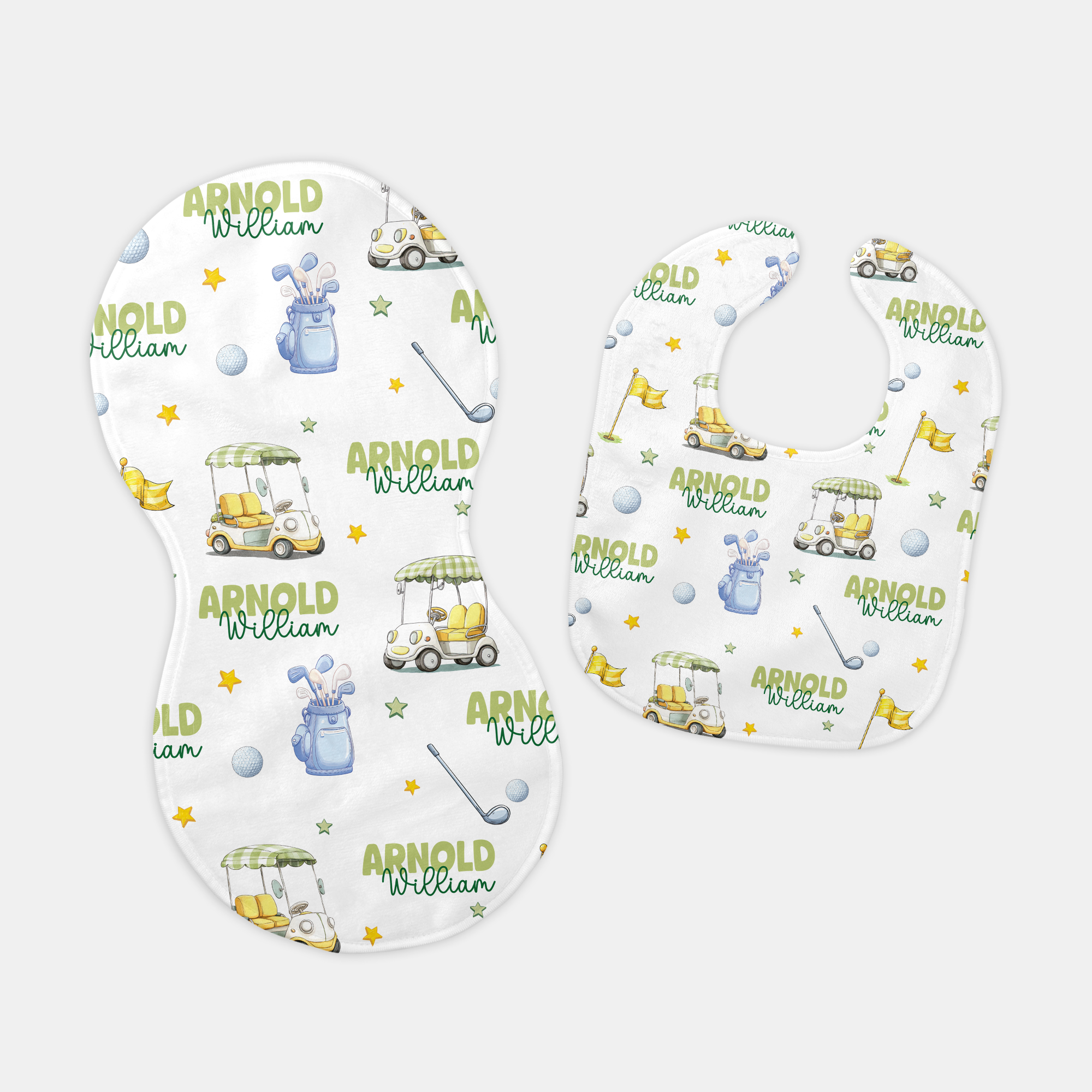 Country Club Cuties Personalized Bib and Burp Cloth Set