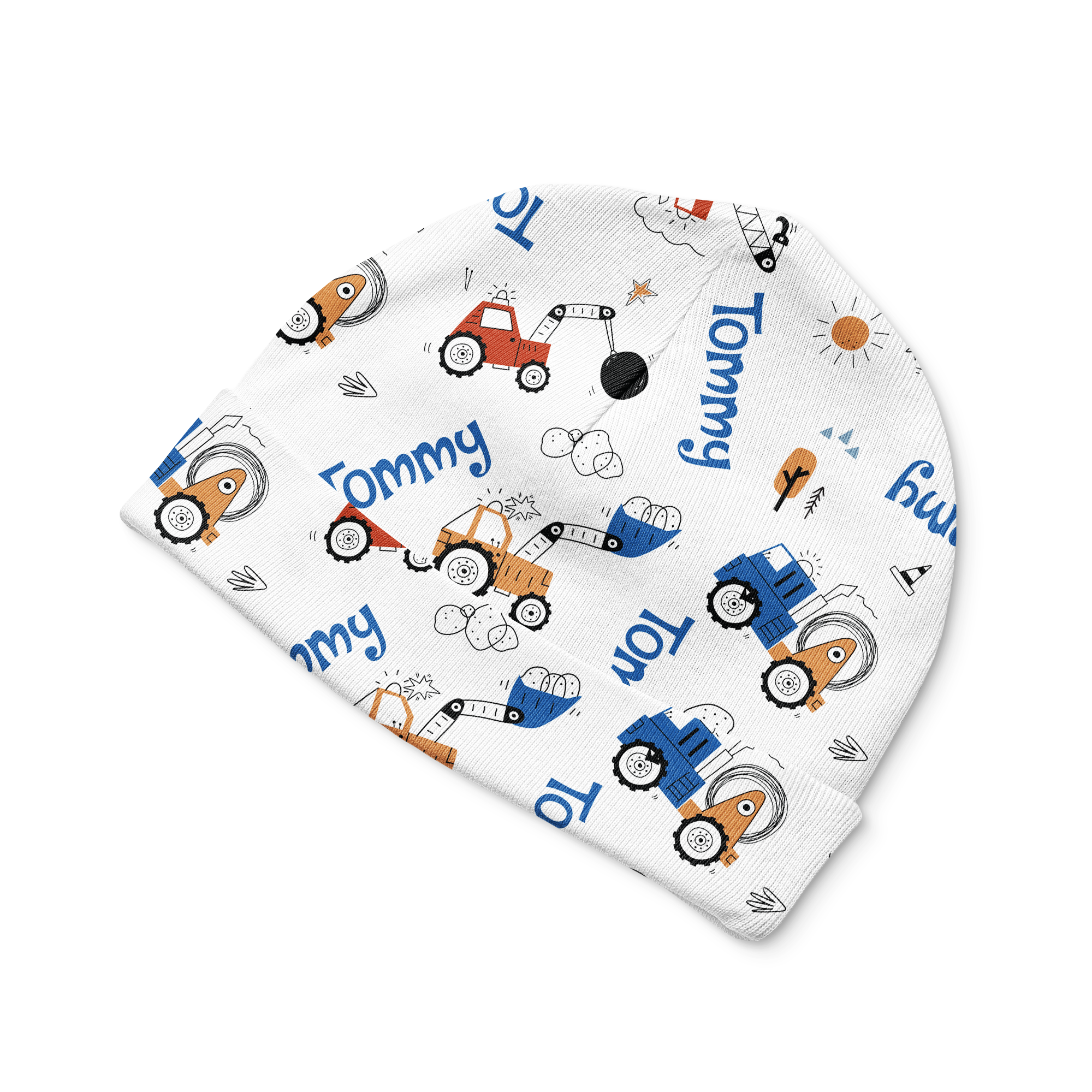 Personalized Beanie in Construction Vehicle