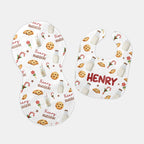Personalized Bib and Burp Cloth Set in Sweet Cookie