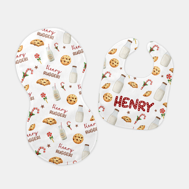 Personalized Bib and Burp Cloth Set in Sweet Cookie