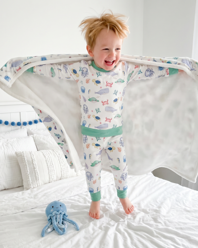 Personalized Baby Pajama Set in Sea Animals