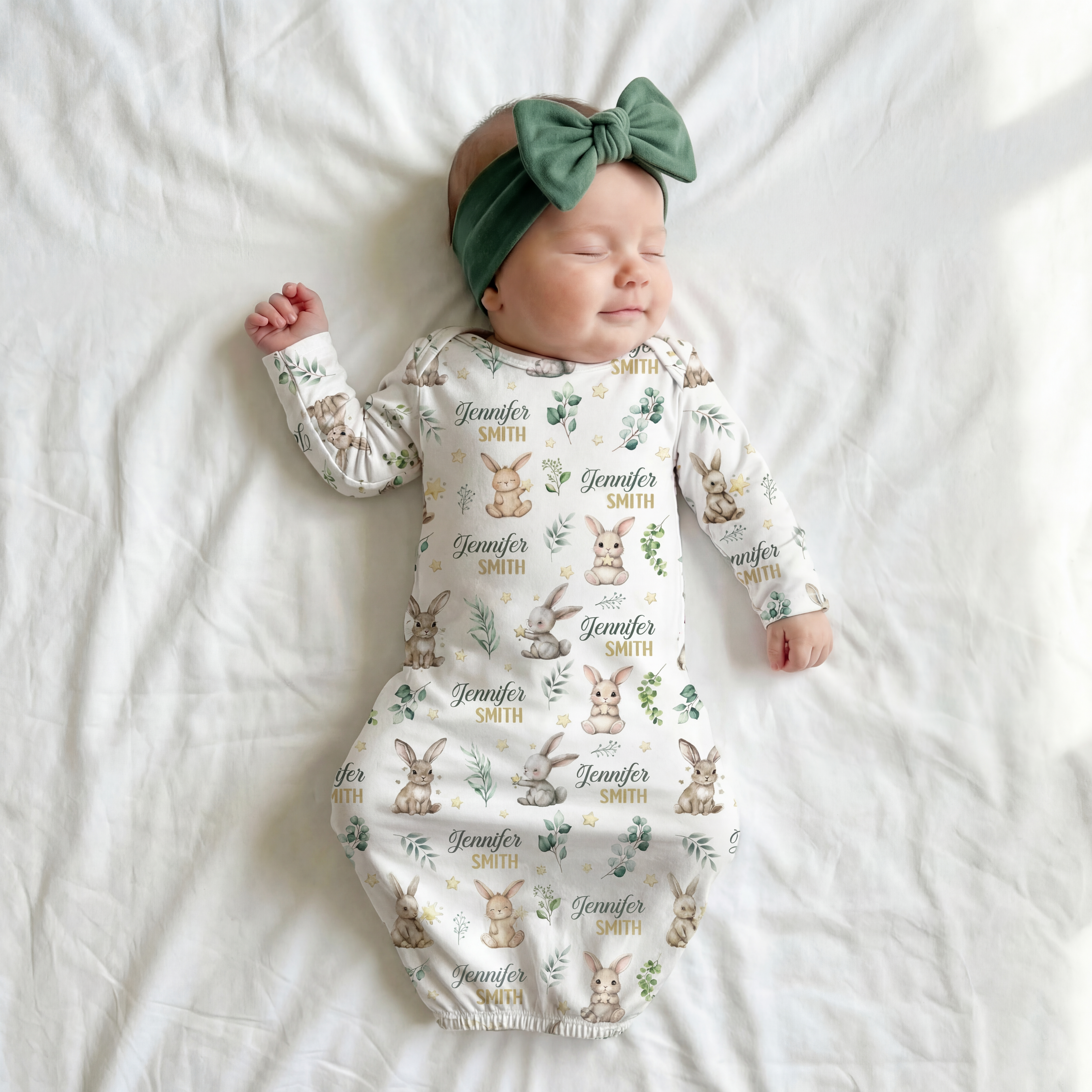 Personalized Sleep Gown in Bunny Garden