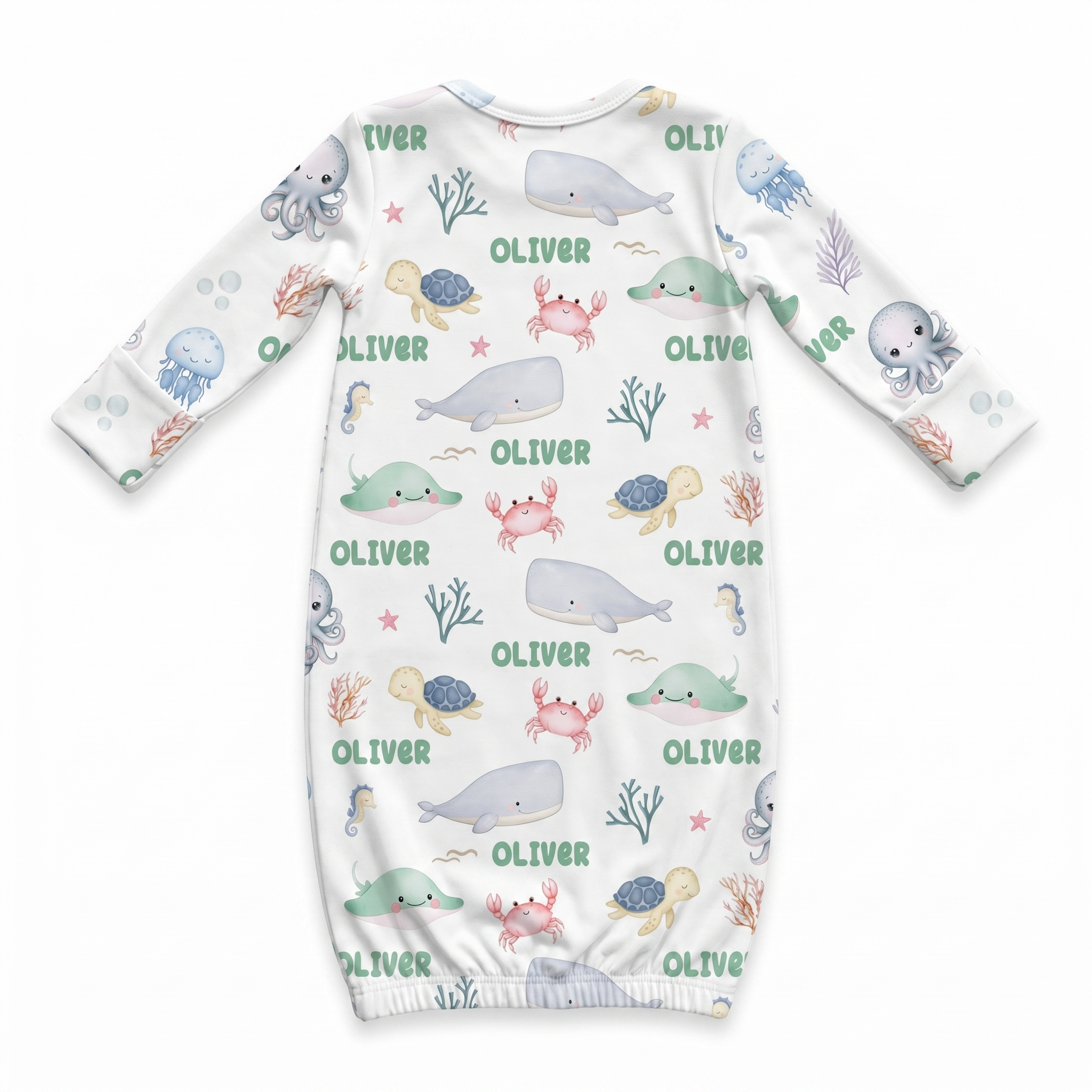 Personalized Sleep Gown in Sea Animals