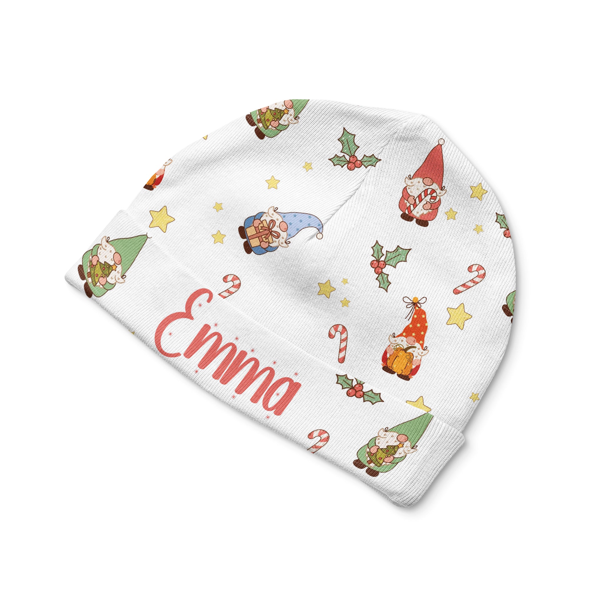 Personalized Beanie in Christmas Gnomes