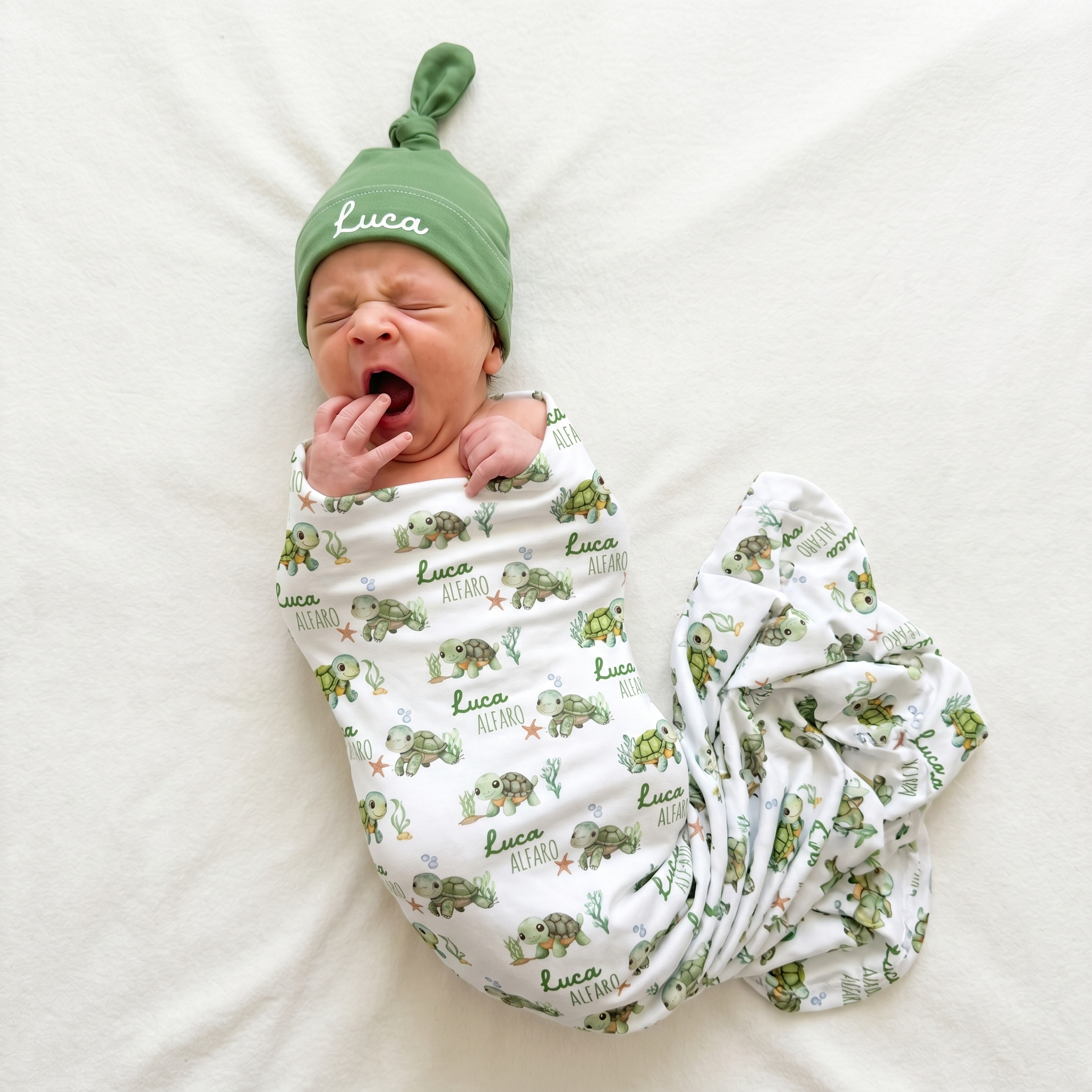 Personalized Swaddle in Sea Turtle