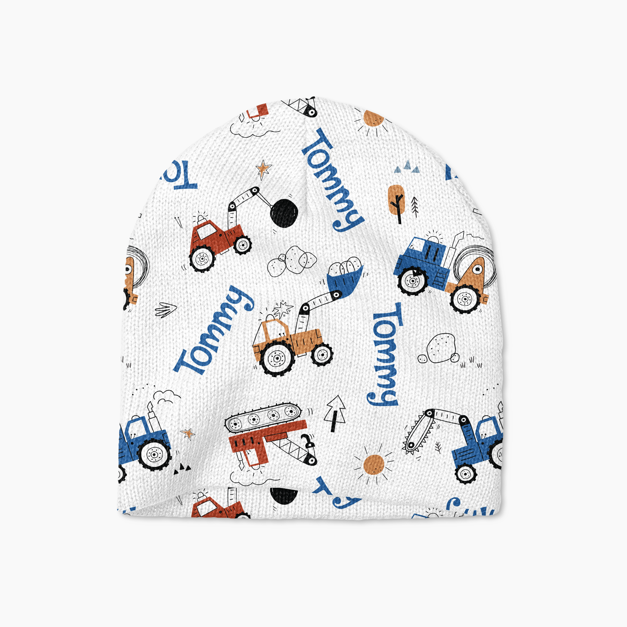 Construction Vehicle Personalized Beanie Hat