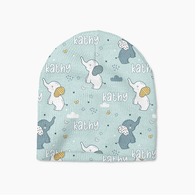 Personalized Beanie in Elephant