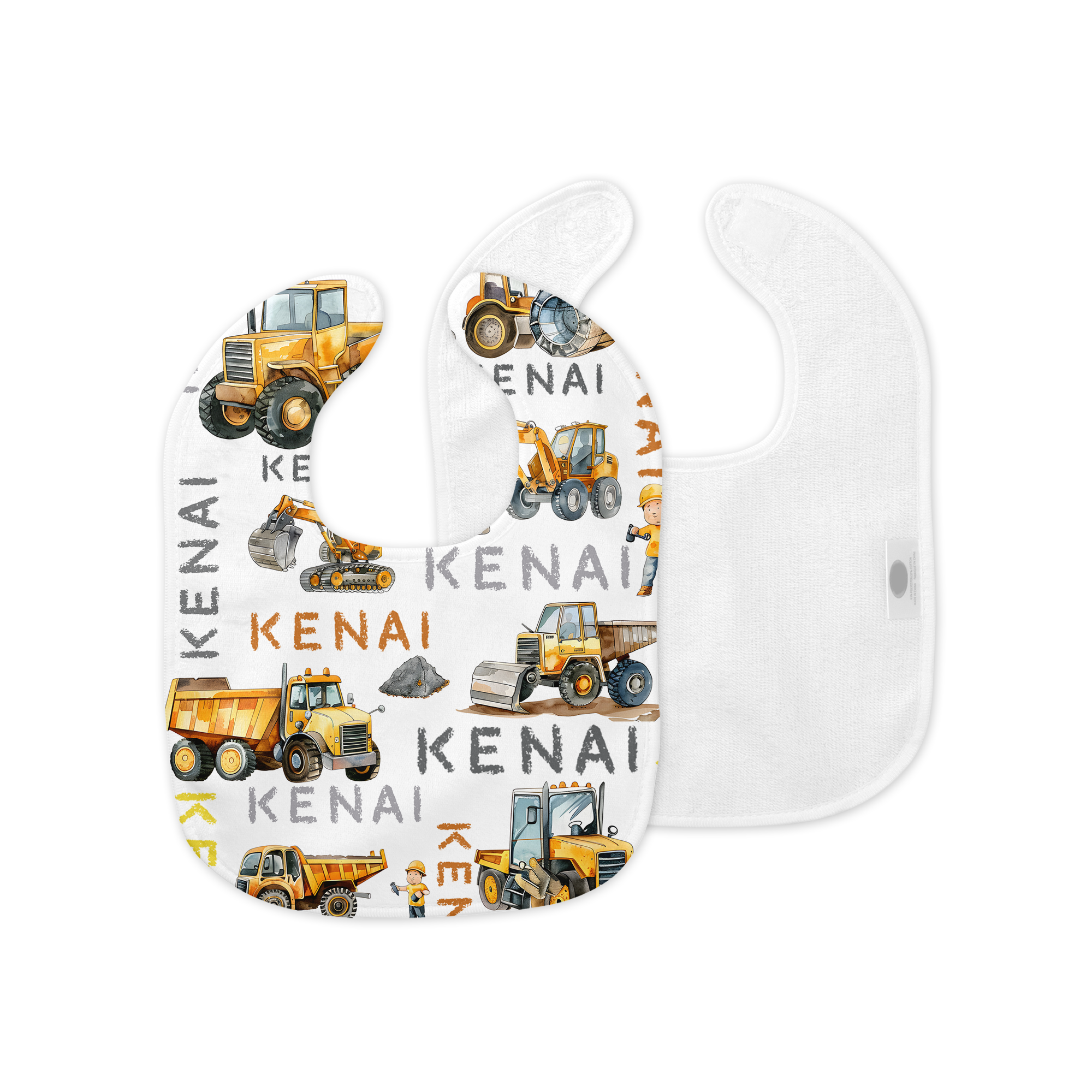 Personalized Bib and Burp Cloth Set in Truck