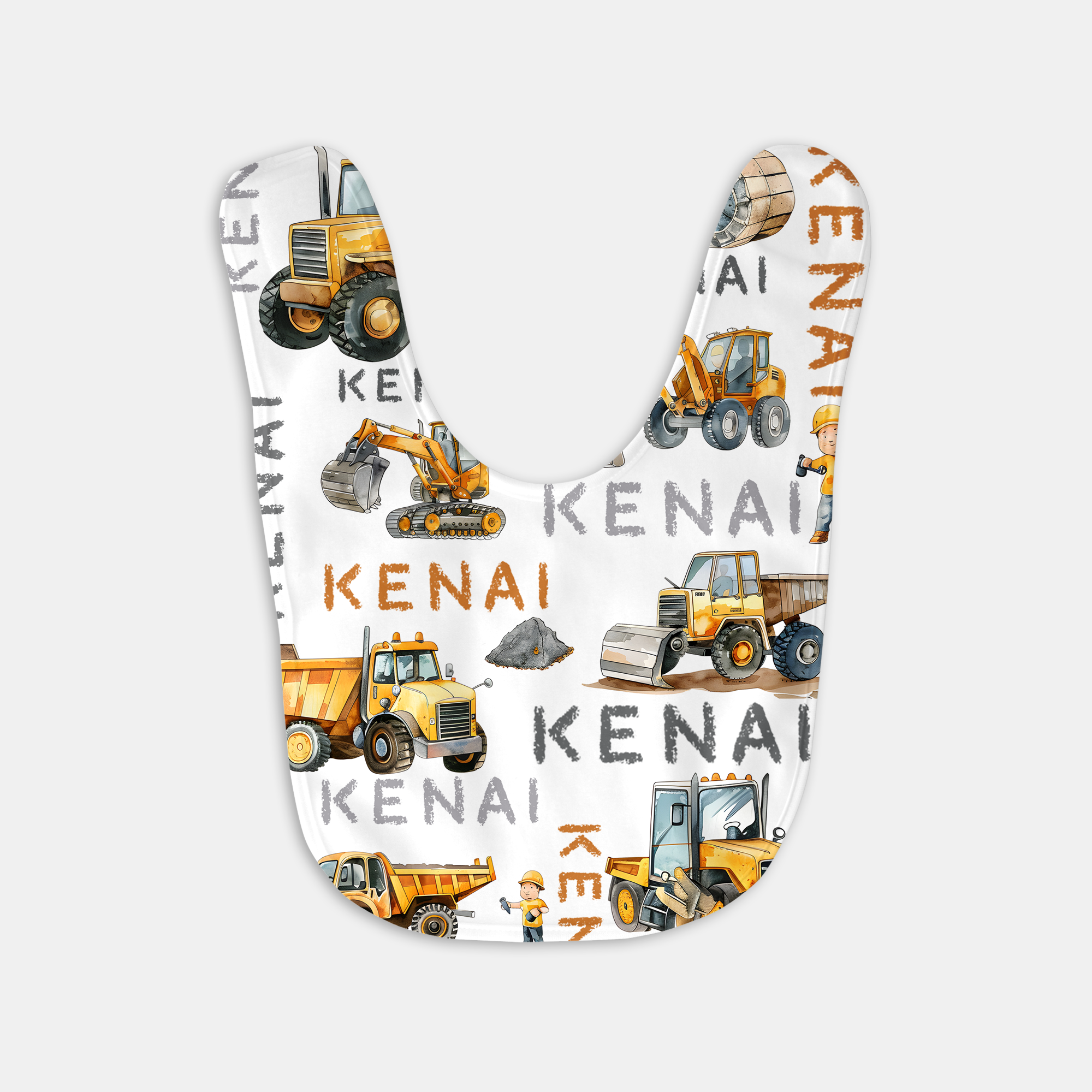 Personalized Bib and Burp Cloth Set in Truck