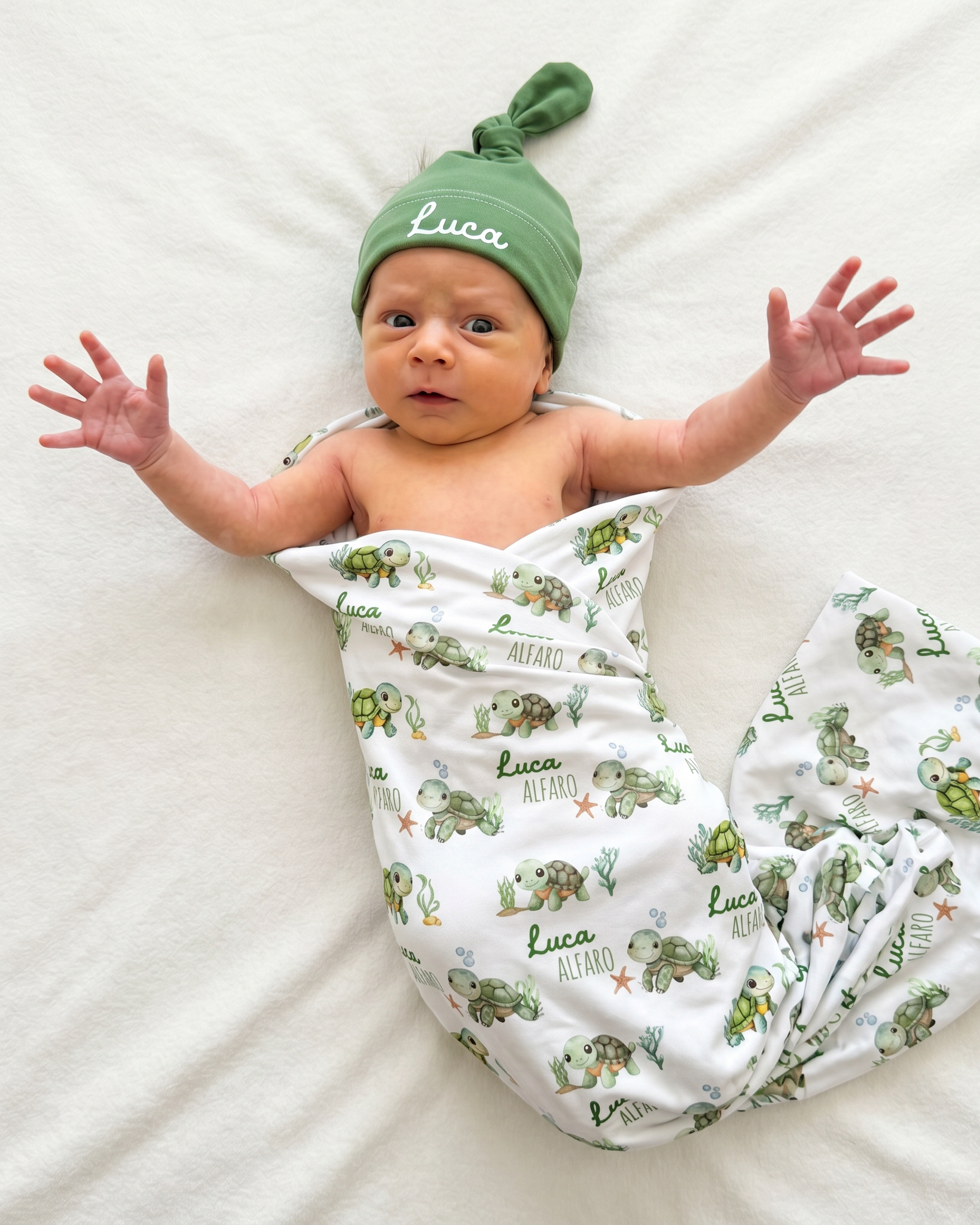 Personalized Swaddle in Sea Turtle