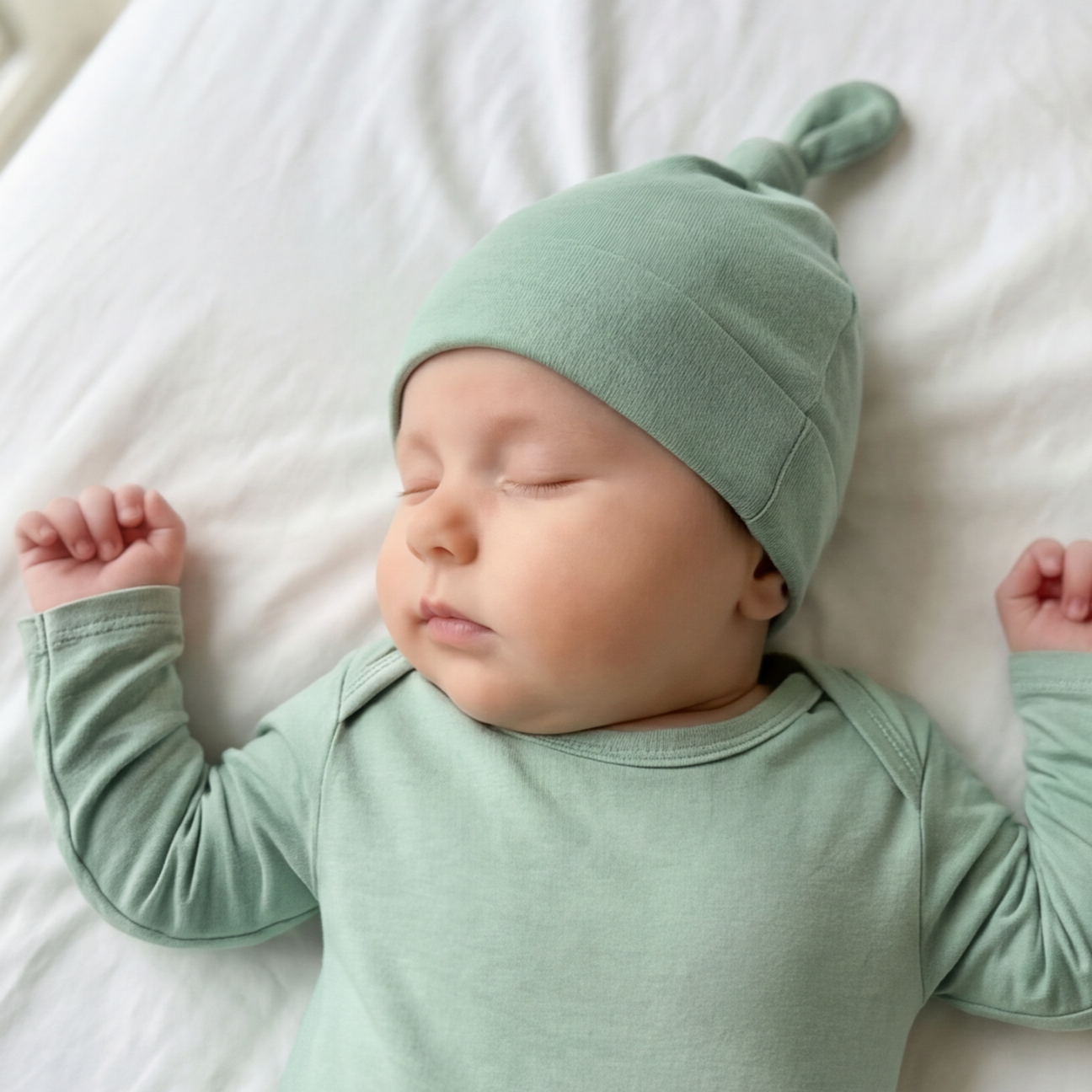 Sleep Gown with Hat Set in Seafoam