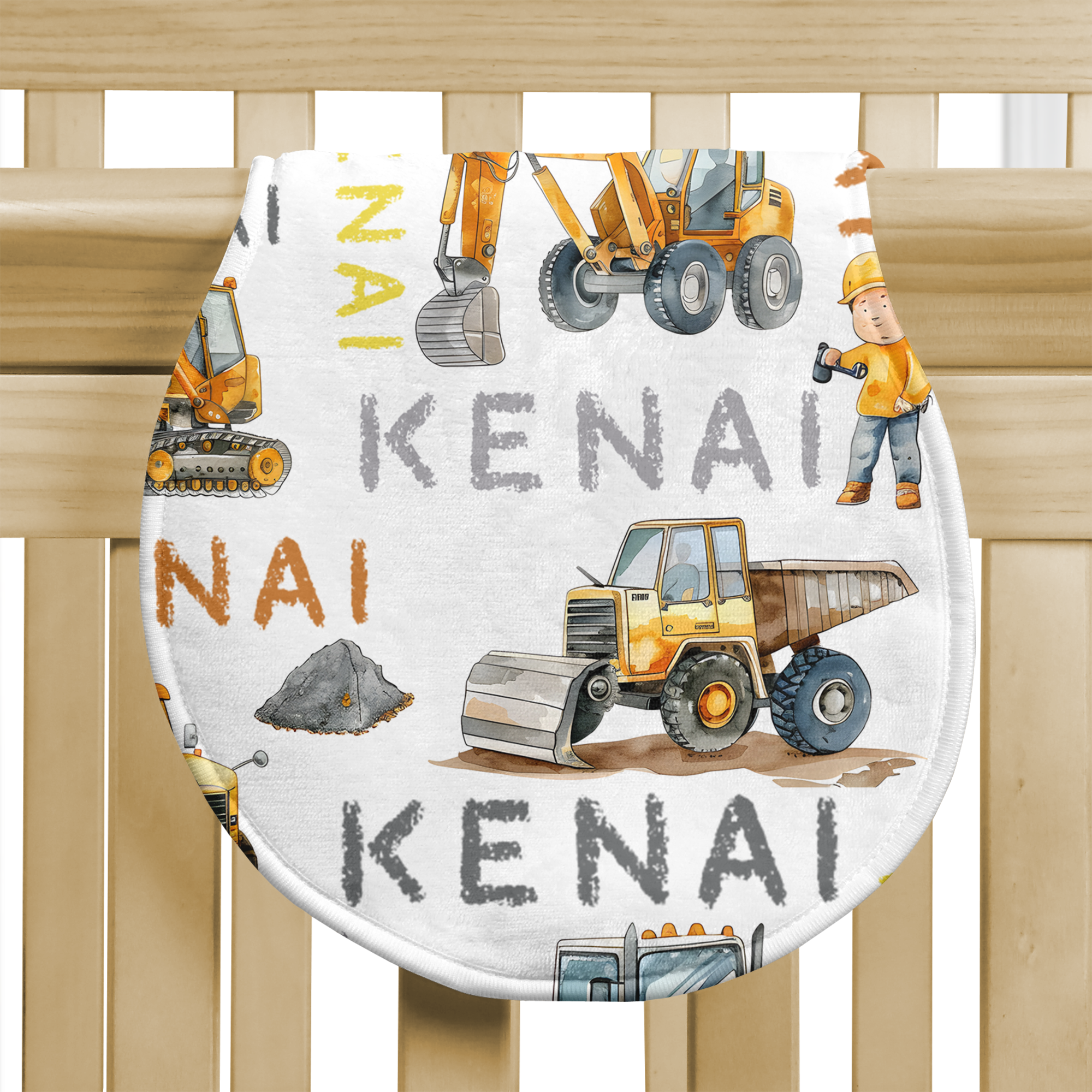 Personalized Bib and Burp Cloth Set in Truck