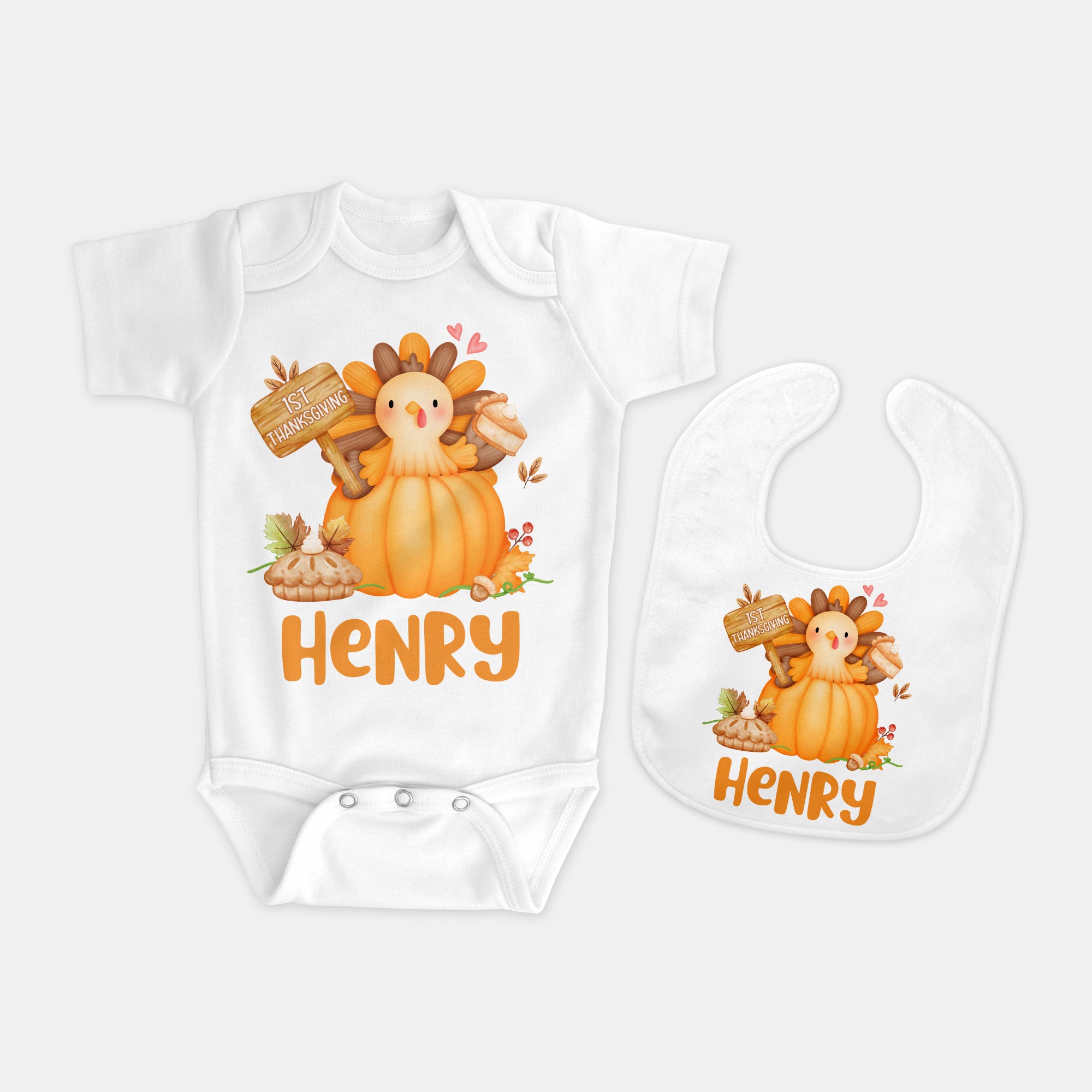 Personalized Bib in Babe's 1st Thanks Giving