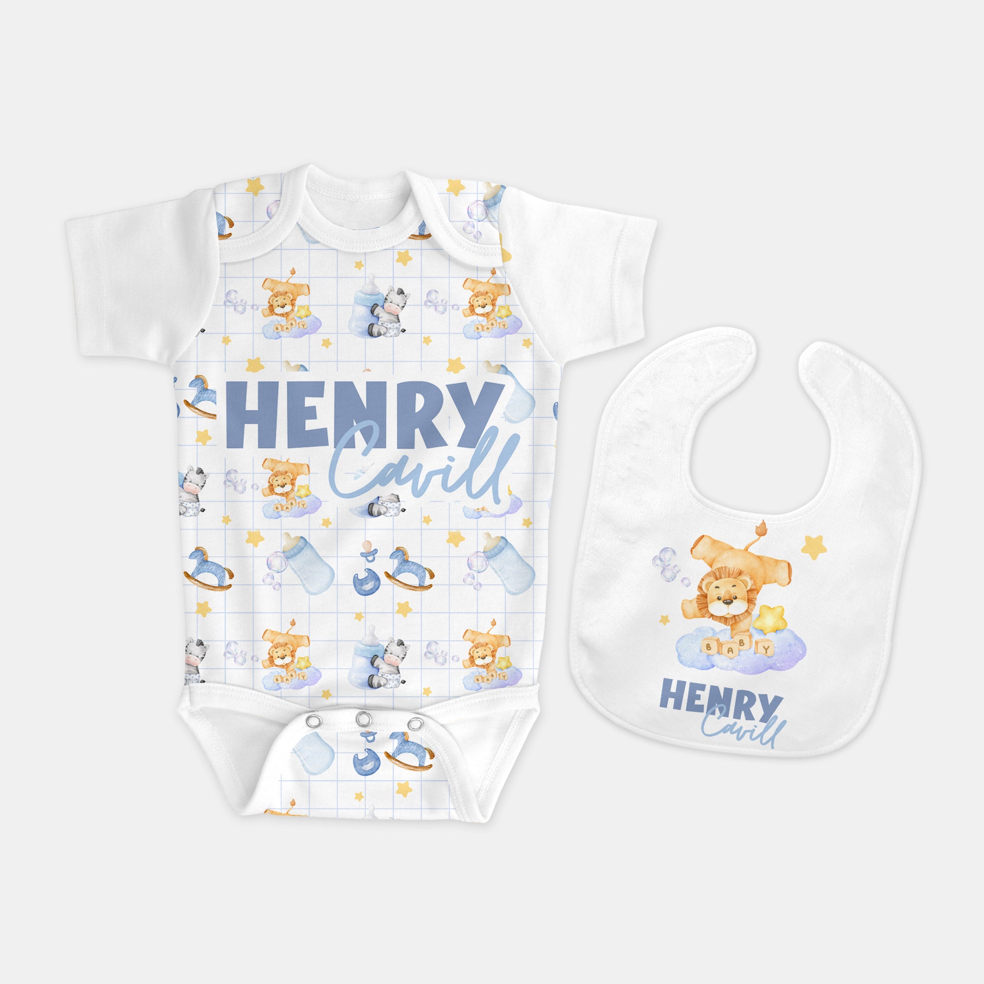 Personalized Bib in Blue Milk Drunk